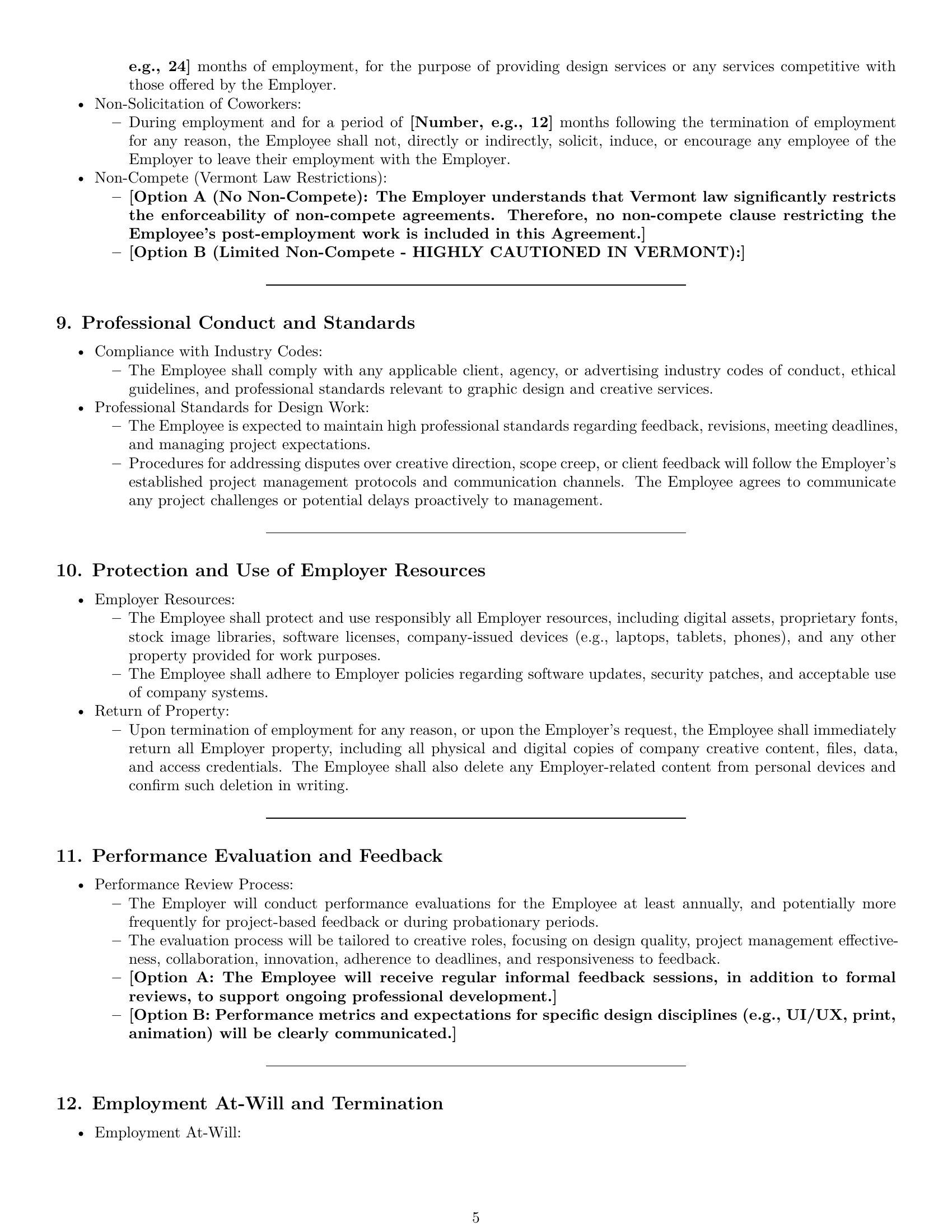 Preview page 5 of Pro Vermont graphic designer employment contract template