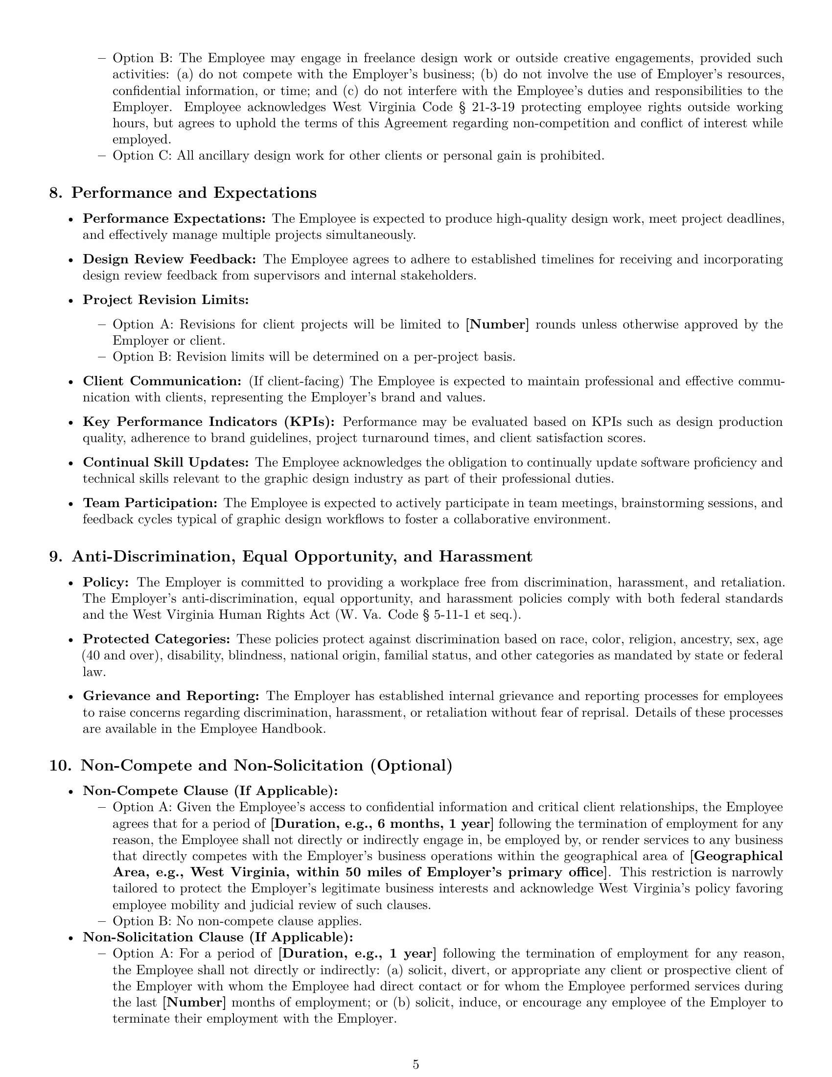 Preview page 5 of Pro West Virginia graphic designer employment contract template