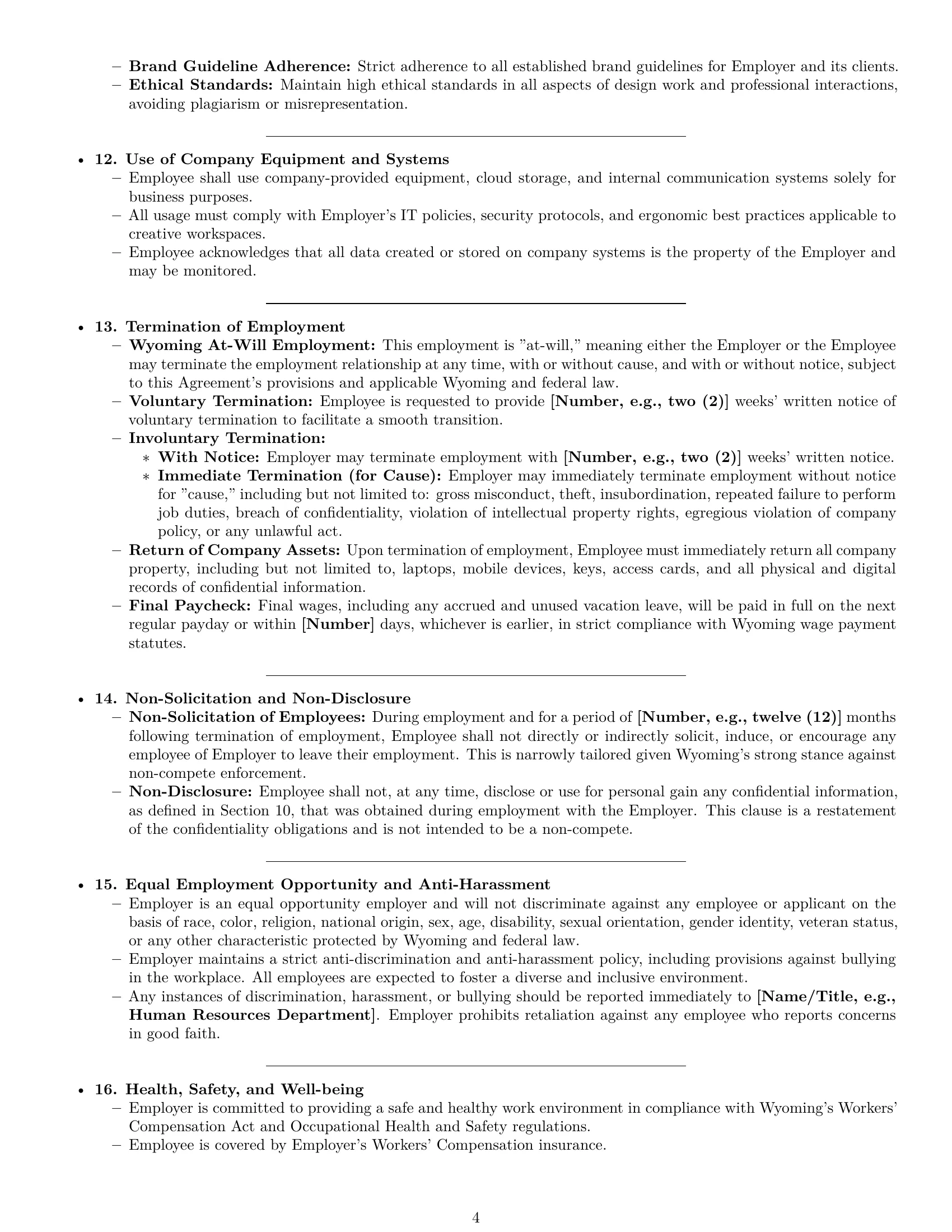 Preview page 4 of Pro Wyoming graphic designer employment contract template