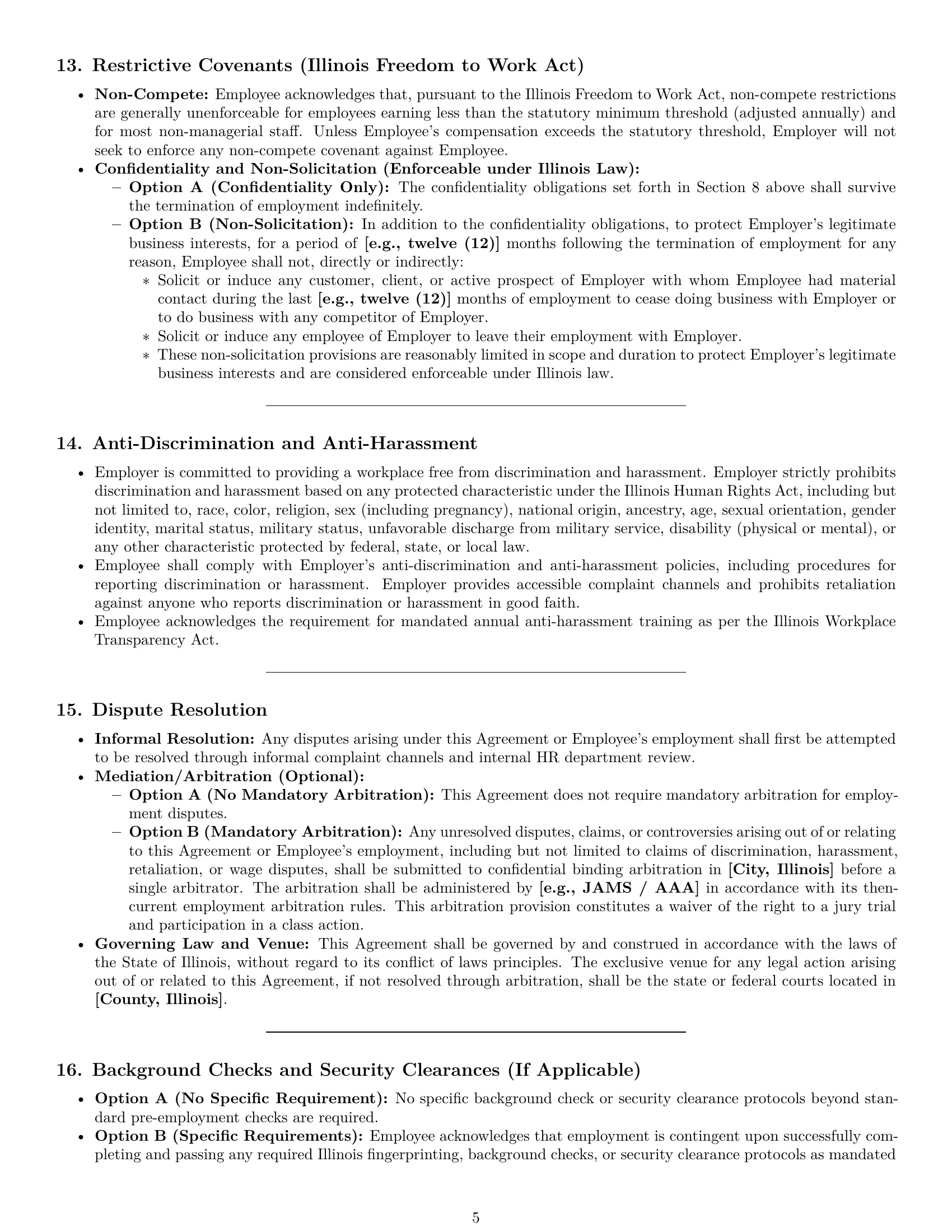 Preview page 5 of Pro Illinois HR assistant employment contract template