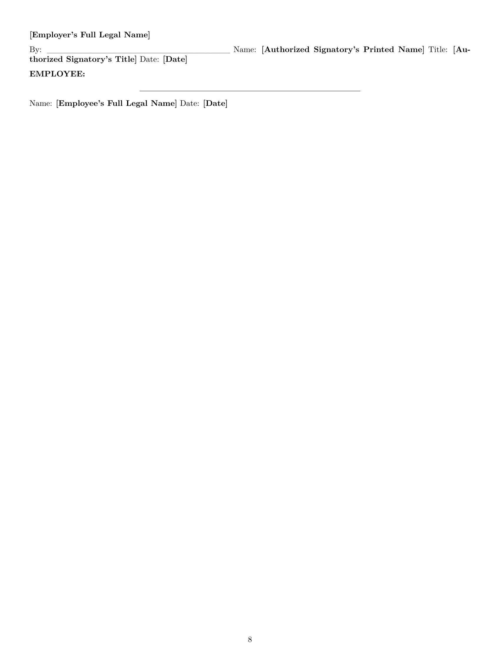 Preview page 8 of Pro Iowa HR assistant employment contract template