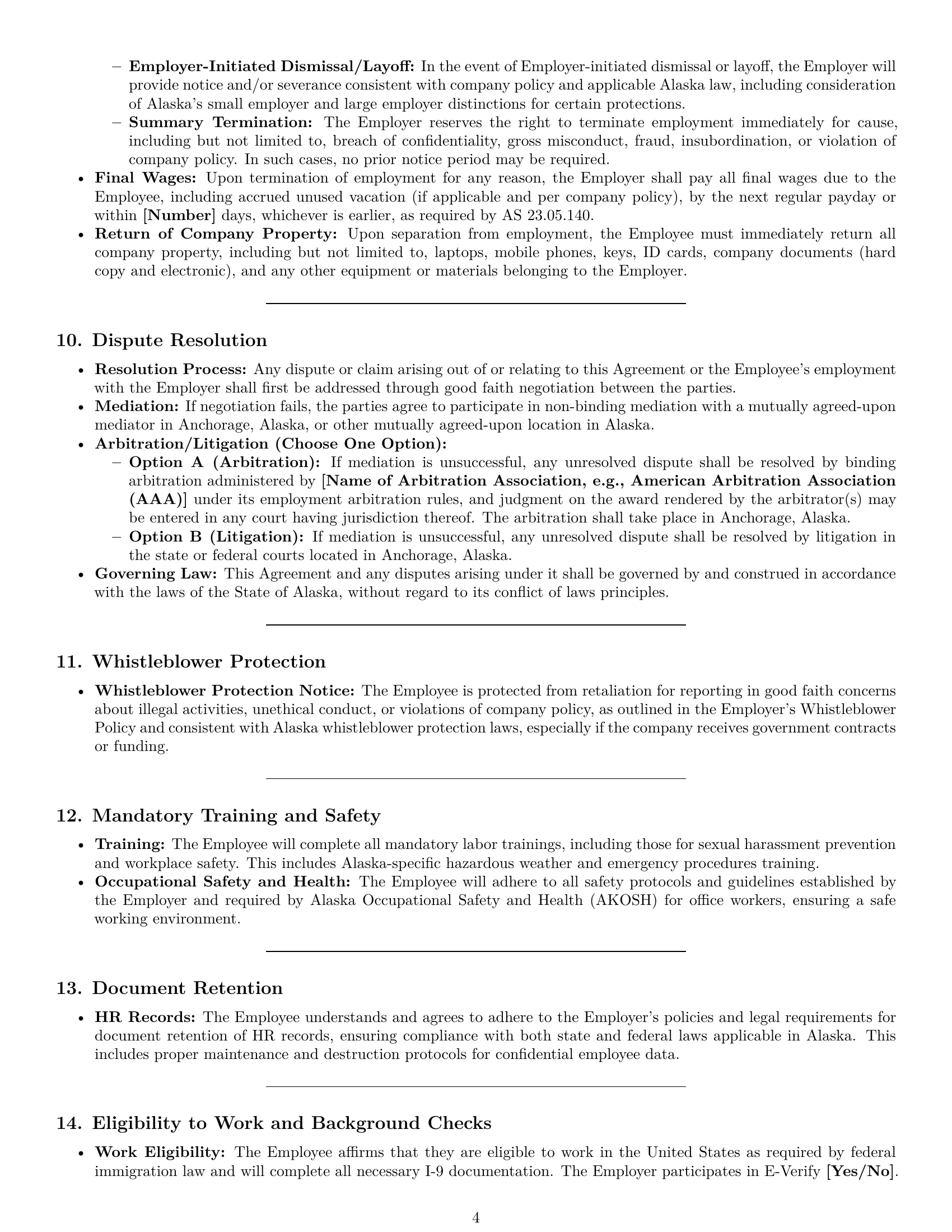 Preview page 4 of Pro Alaska HR assistant employment contract template