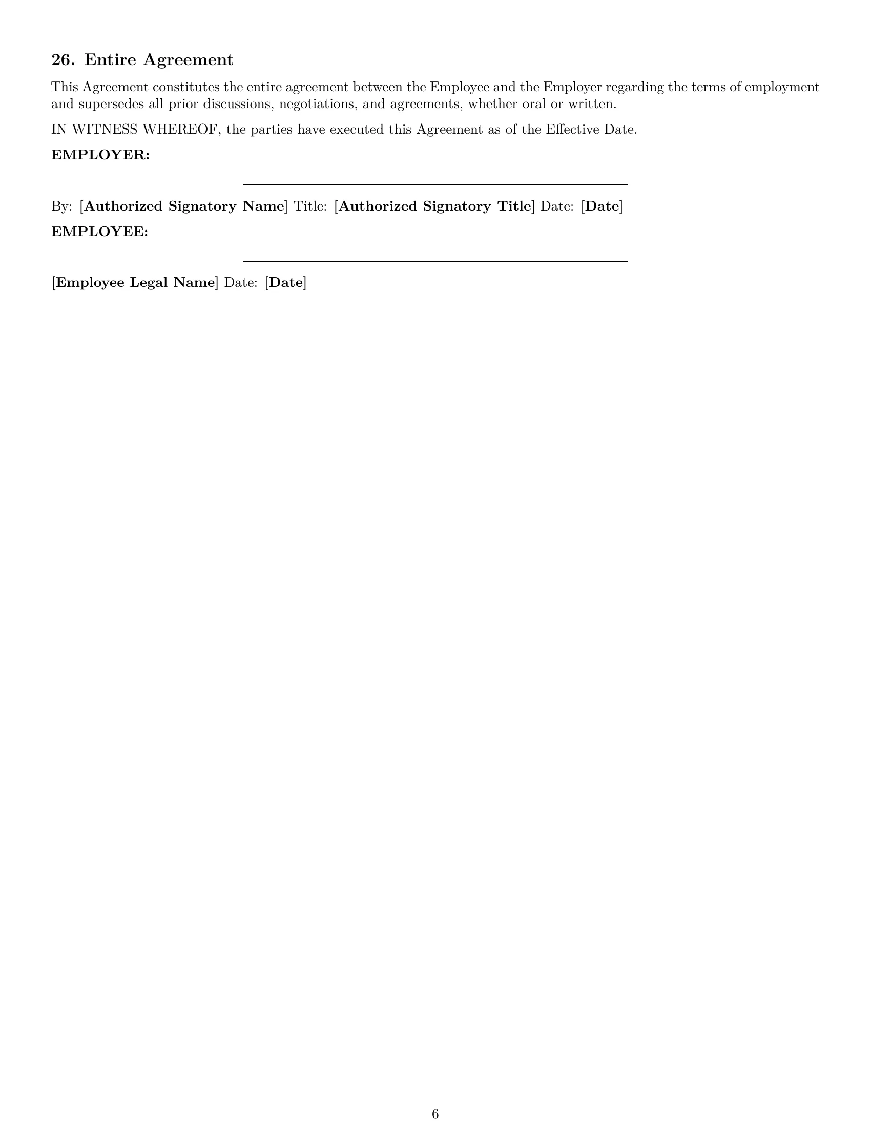 Preview page 6 of Pro Minnesota HR assistant employment contract template