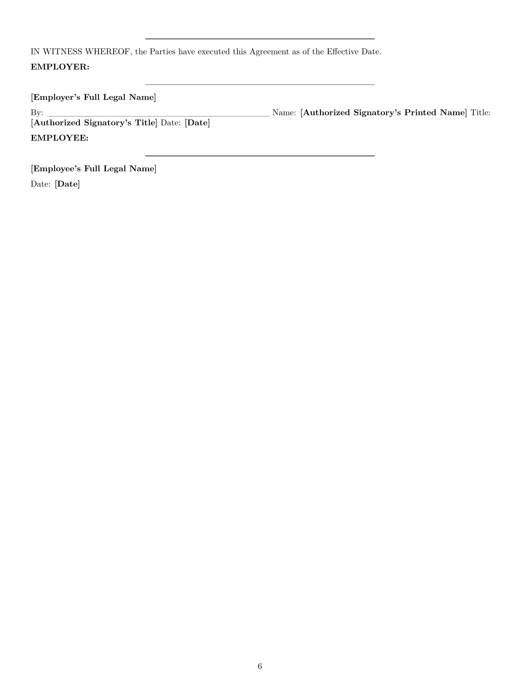 Preview page 6 of Pro Oklahoma HR assistant employment contract template