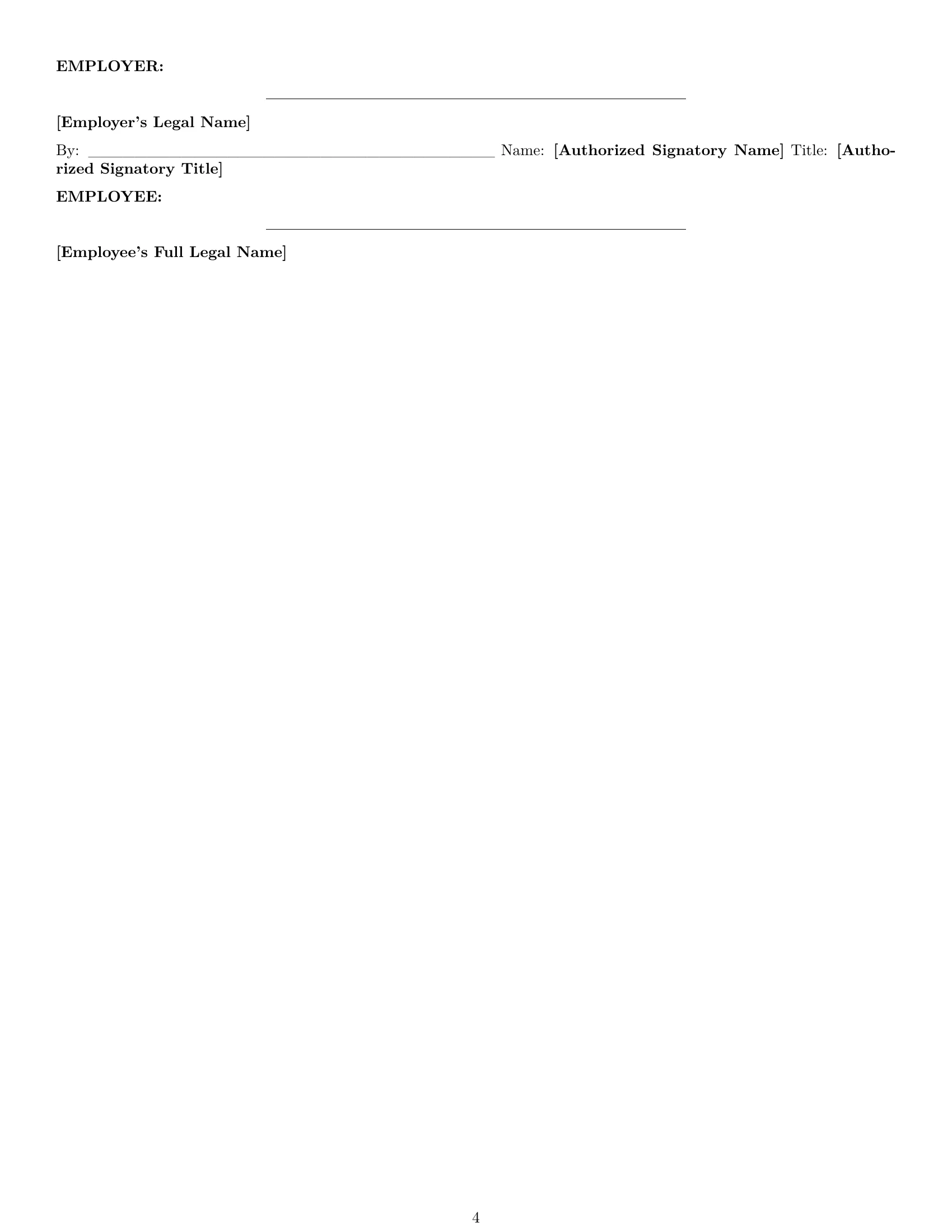 Preview page 4 of Pro Tennessee HR assistant employment contract template