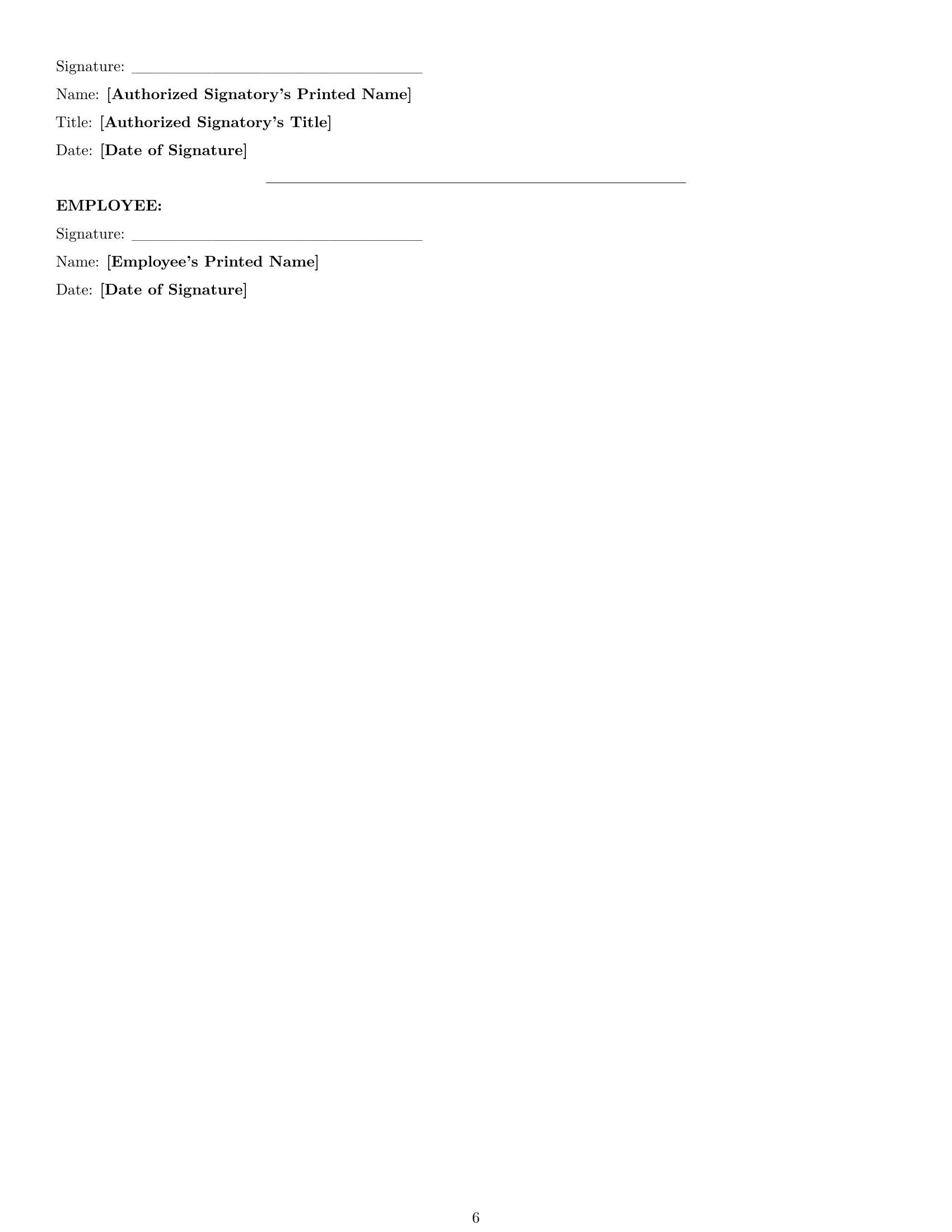 Preview page 6 of Pro Texas HR assistant employment contract template