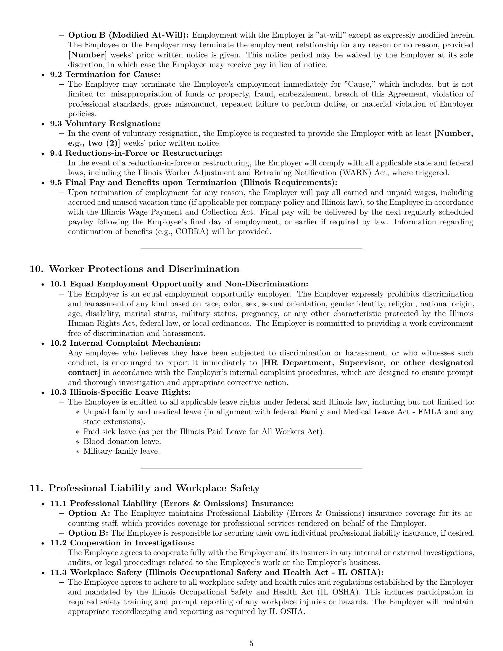 Preview page 5 of Pro Illinois accountant employment contract template