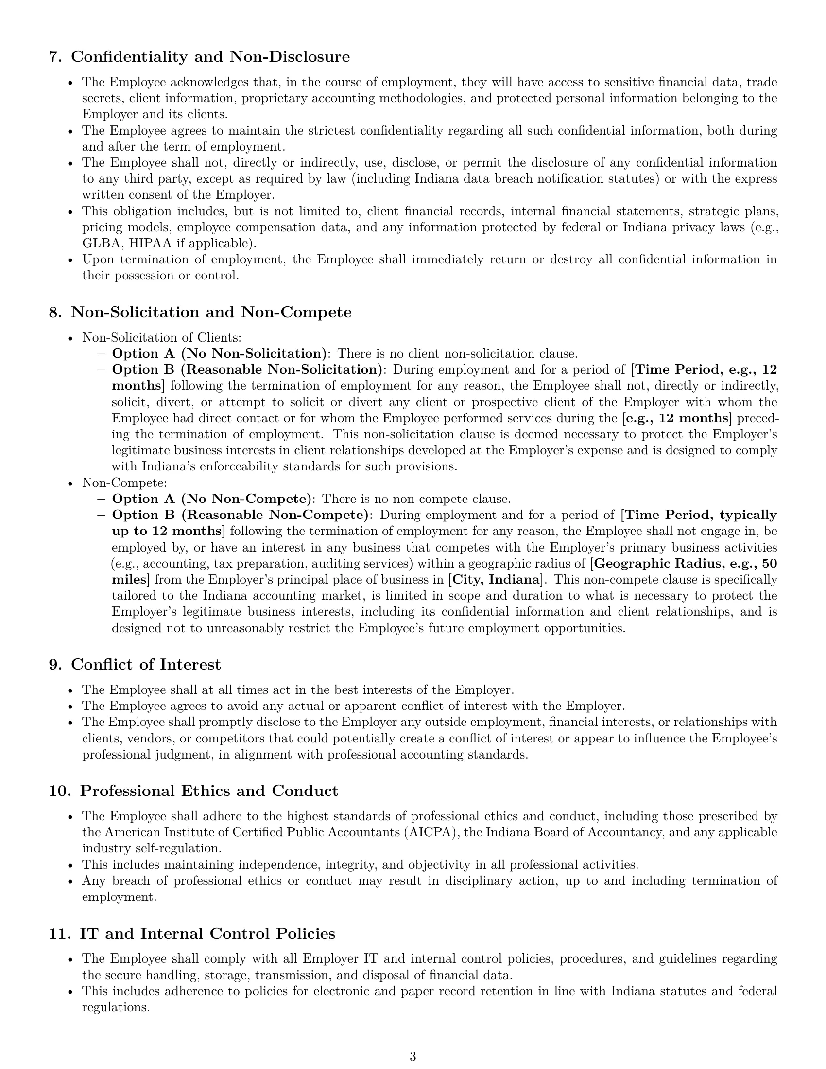 Preview page 3 of Pro Indiana accountant employment contract template