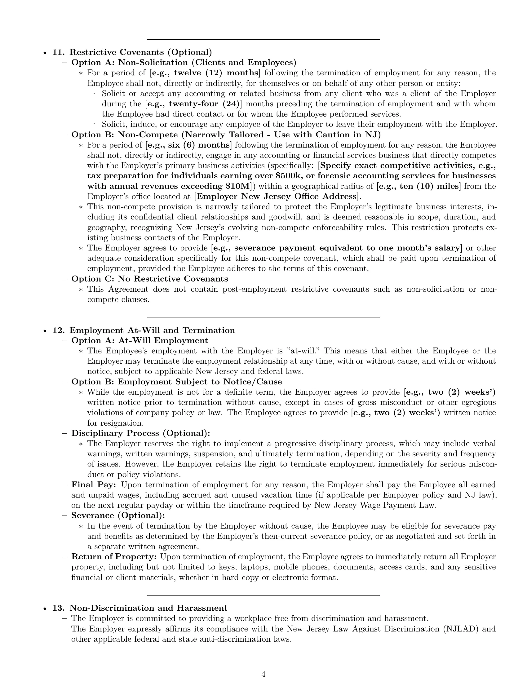 Preview page 4 of Pro New Jersey accountant employment contract template