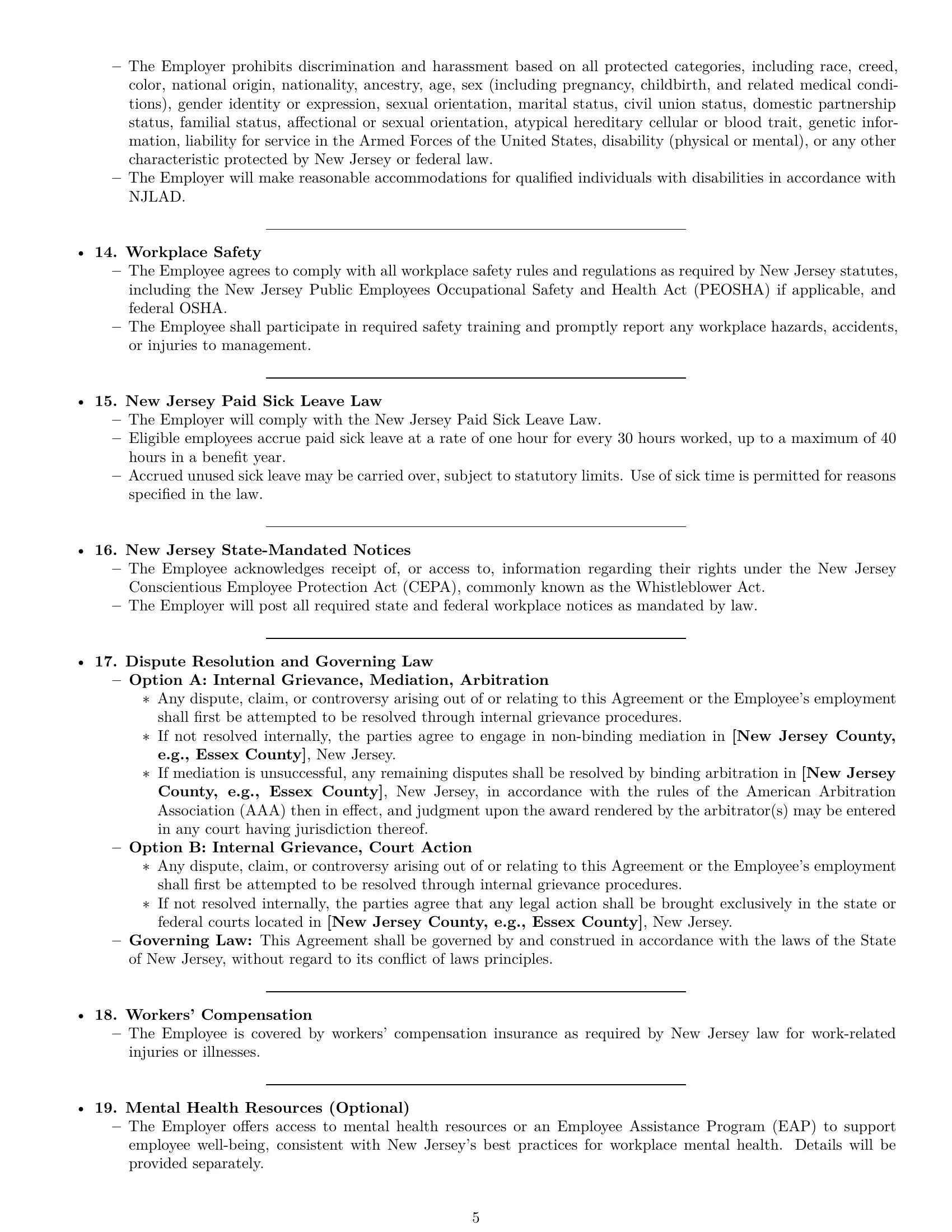 Preview page 5 of Pro New Jersey accountant employment contract template