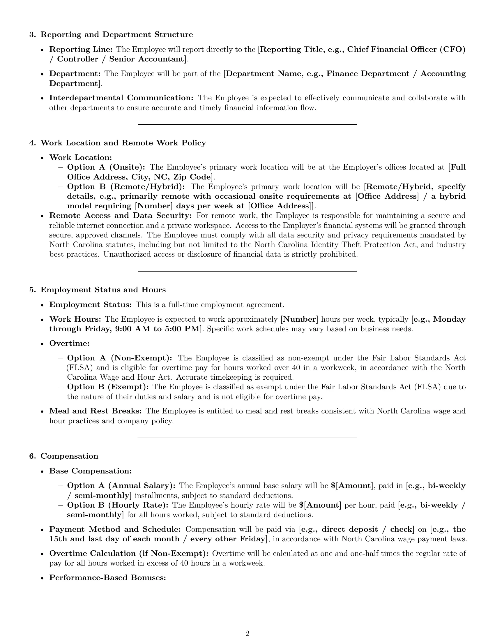 Preview page 2 of Pro North Carolina accountant employment contract template