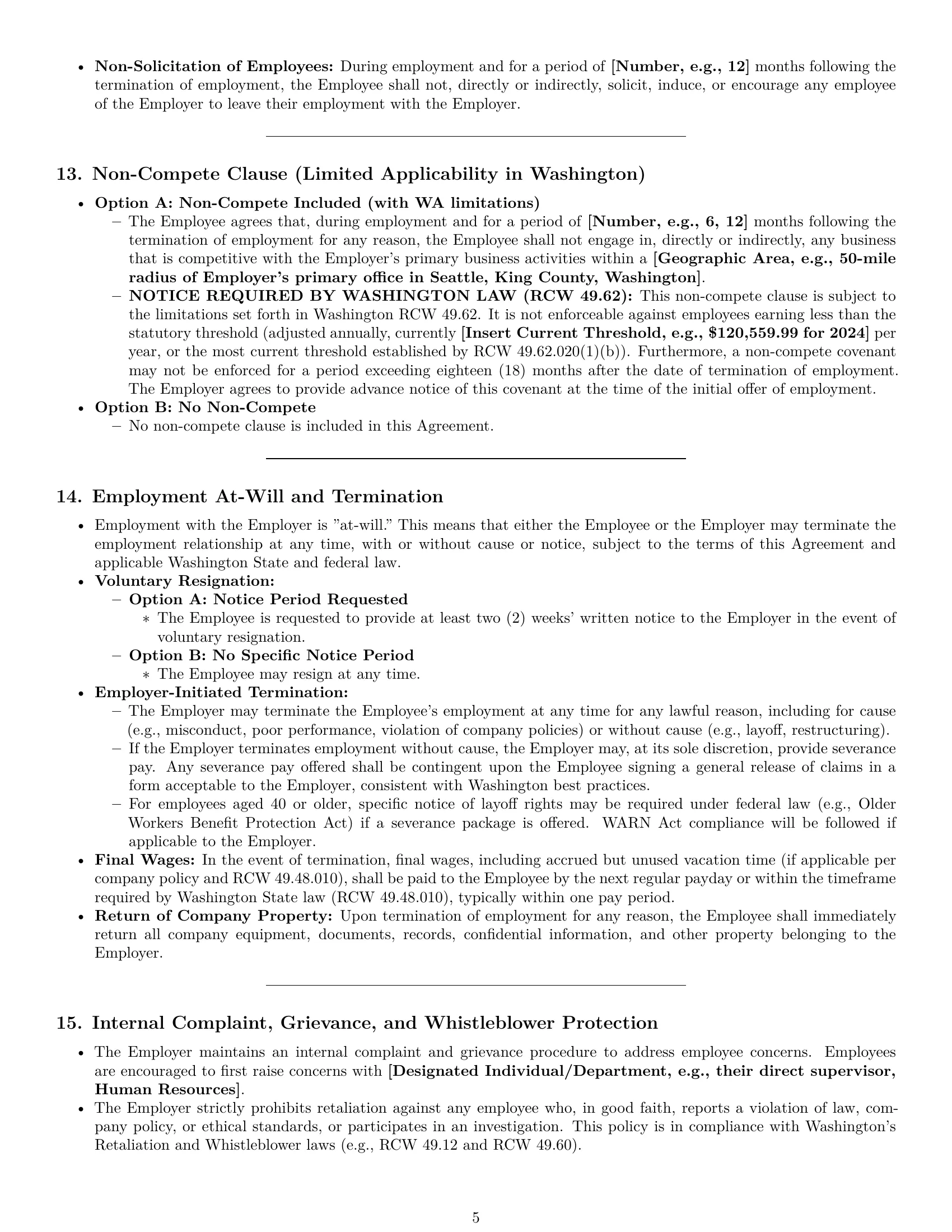 Preview page 5 of Pro Washington accountant employment contract template