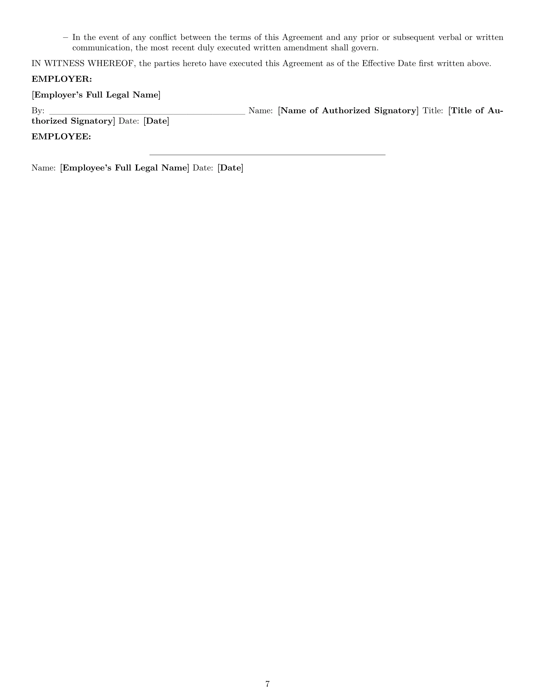 Preview page 7 of Pro Wyoming accountant employment contract template