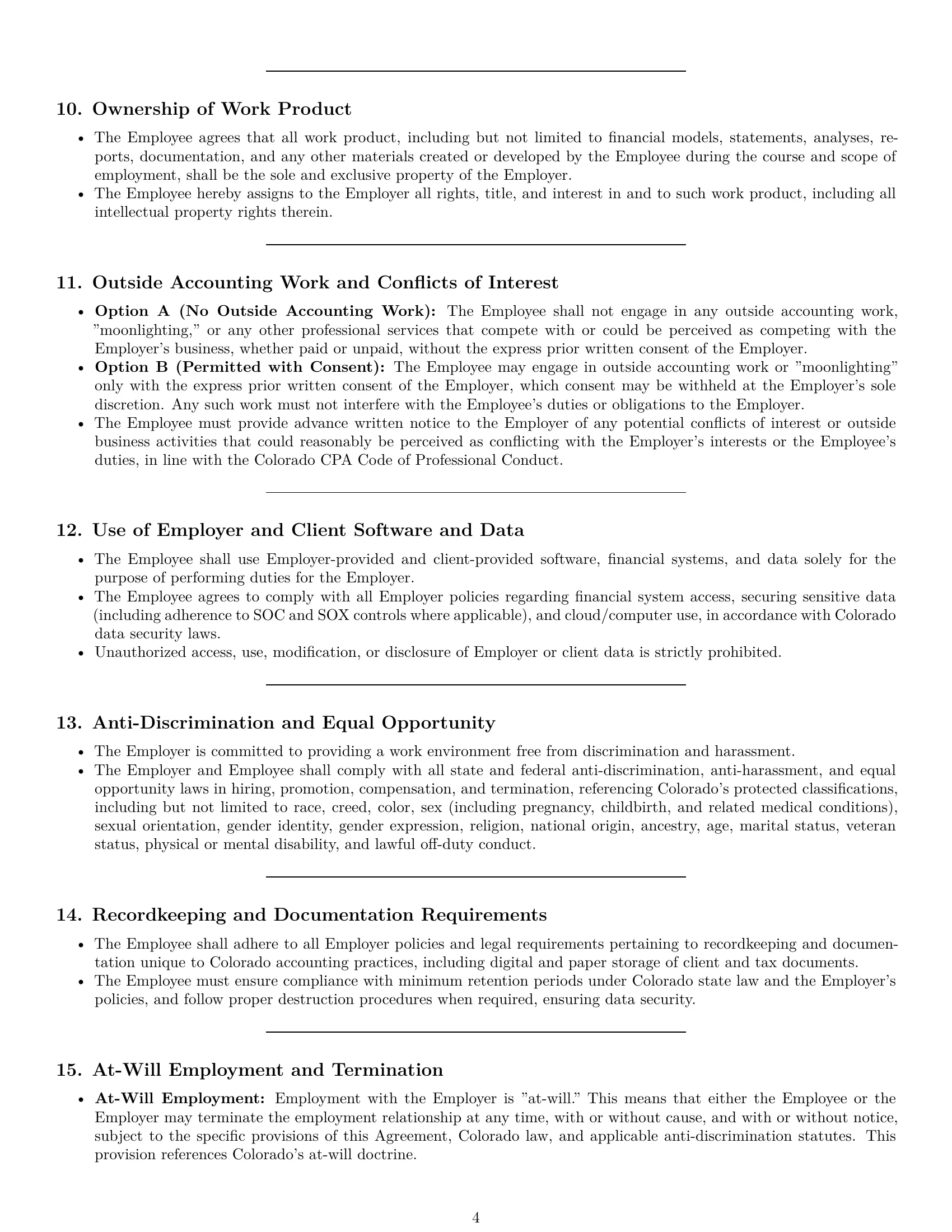 Preview page 4 of Pro Colorado accountant employment contract template