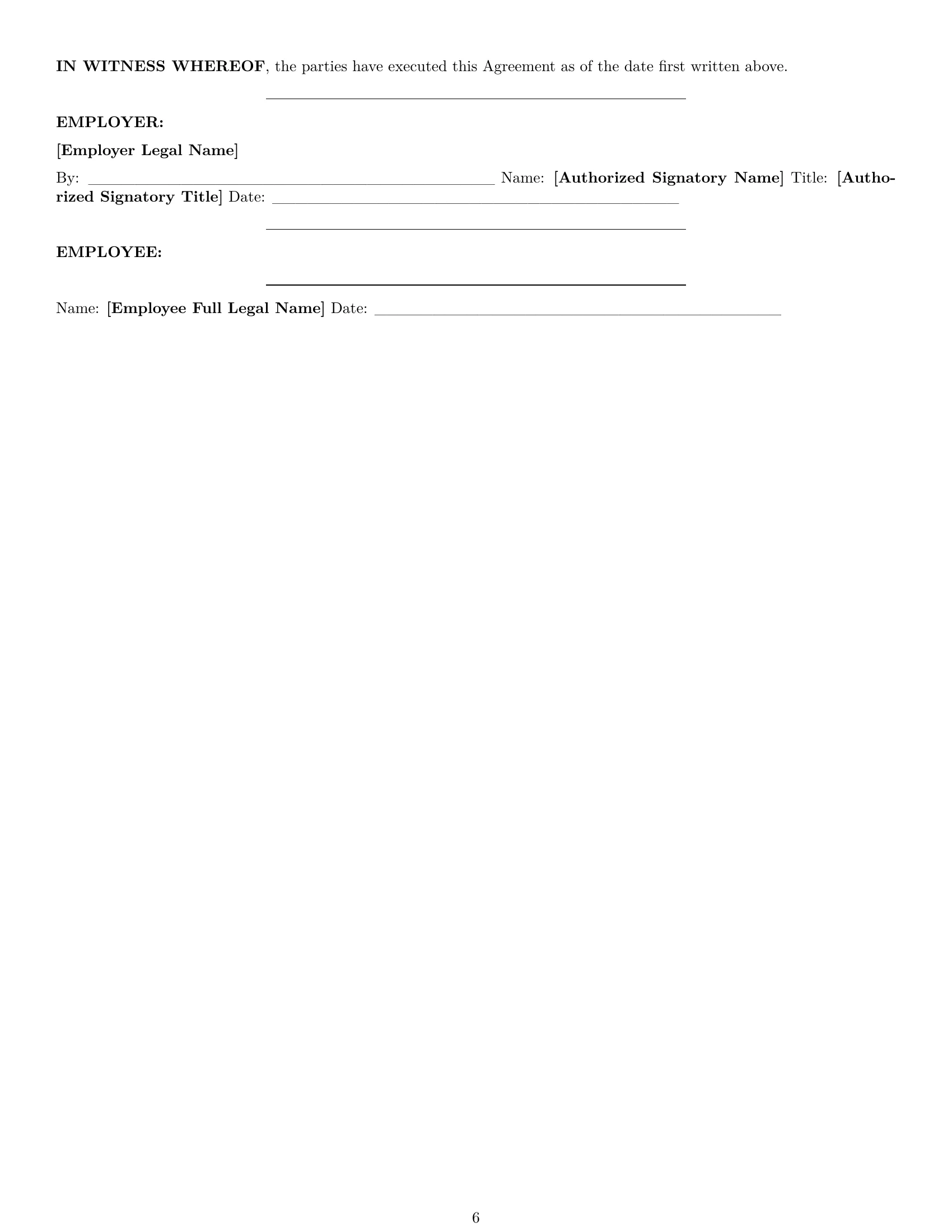 Preview page 6 of Pro Idaho HR generalist employment contract template