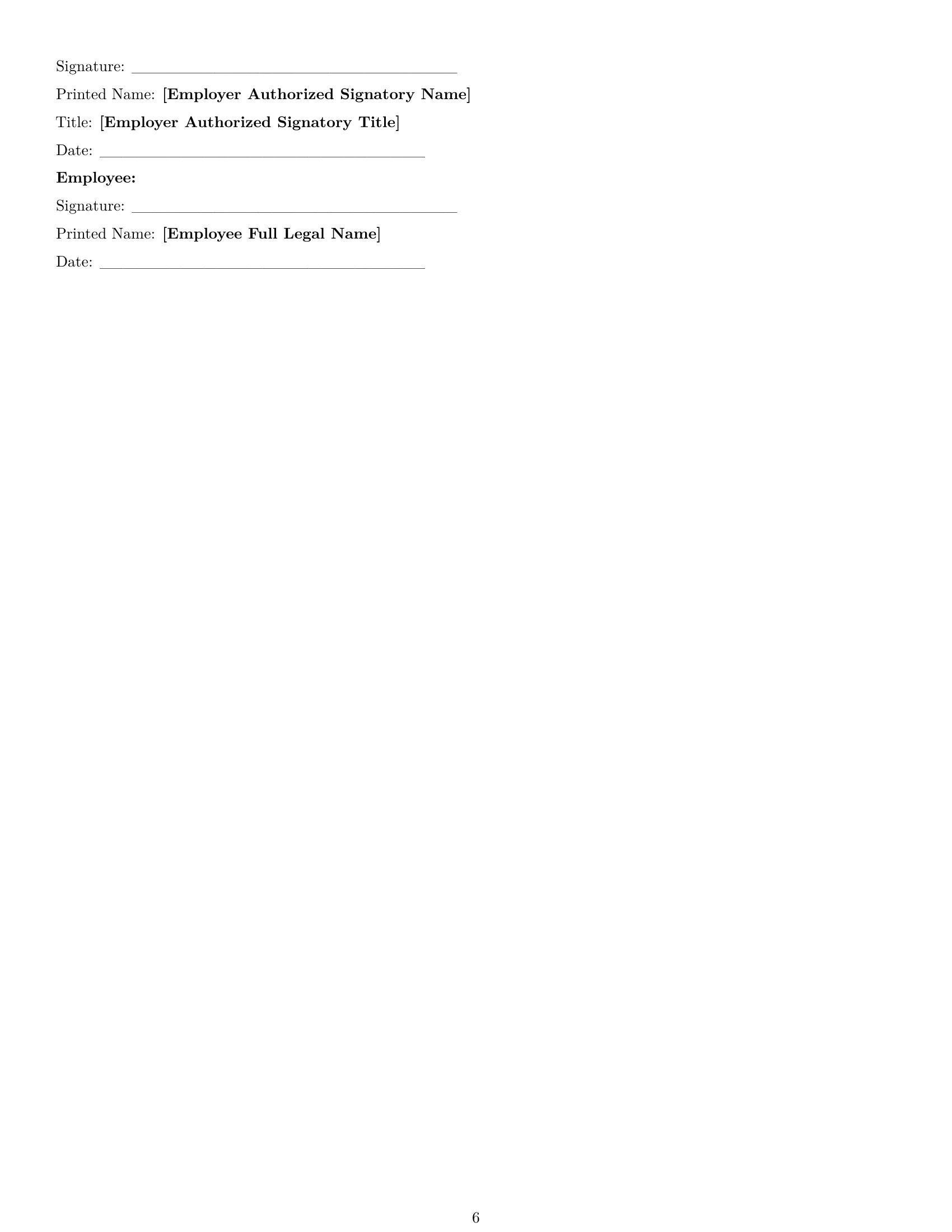 Preview page 6 of Pro Alaska HR generalist employment contract template