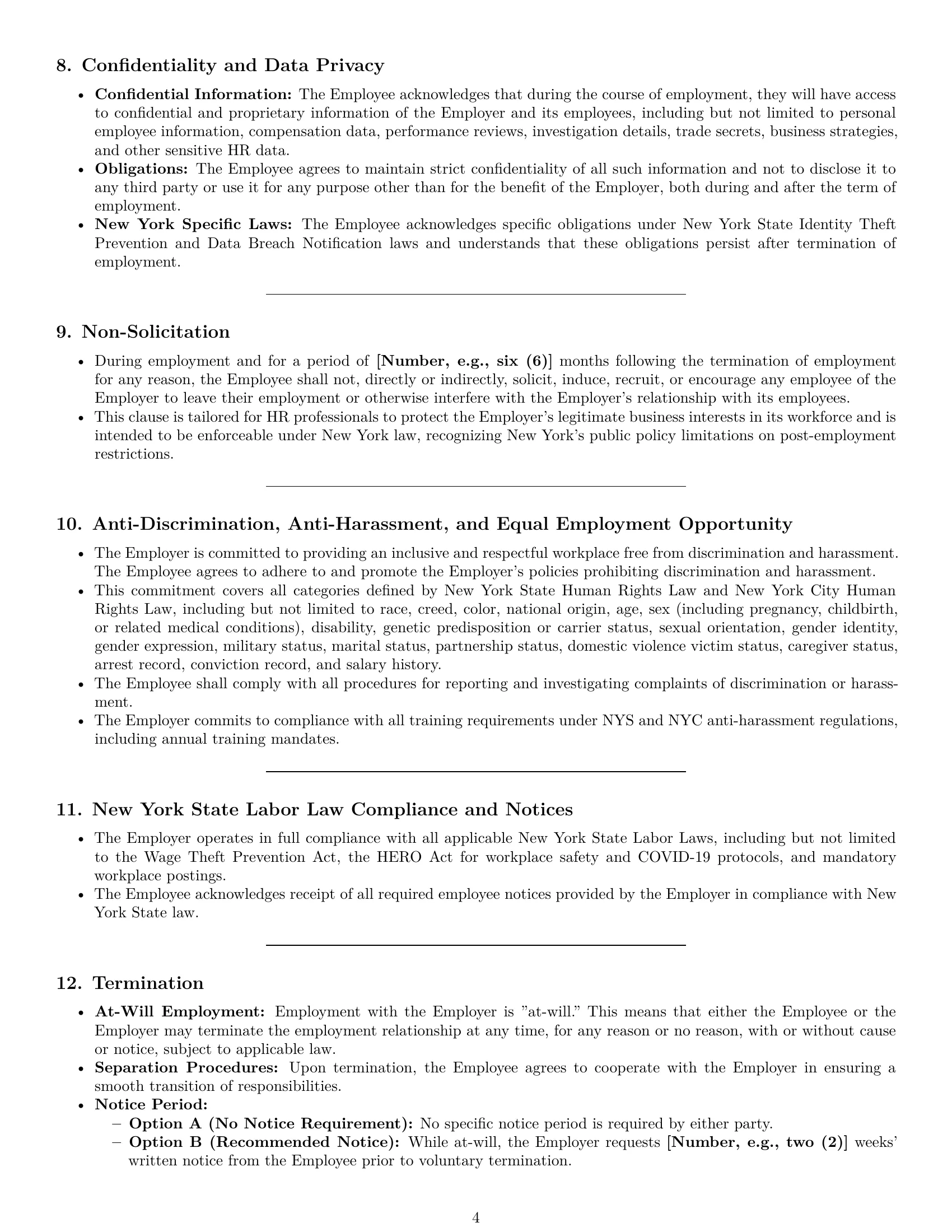 Preview page 4 of Pro New York HR generalist employment contract template