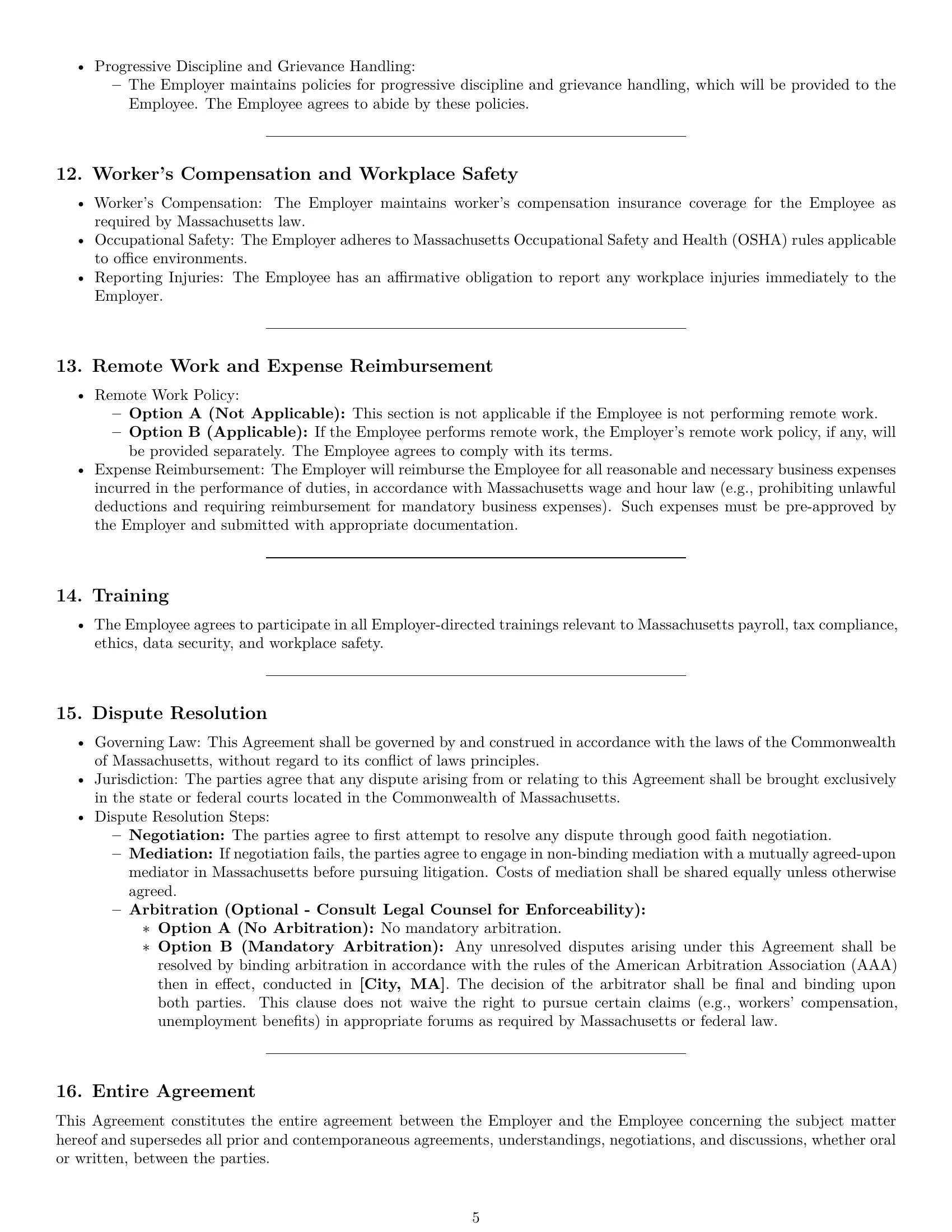 Preview page 5 of Pro Massachusetts bookkeeper employment contract template