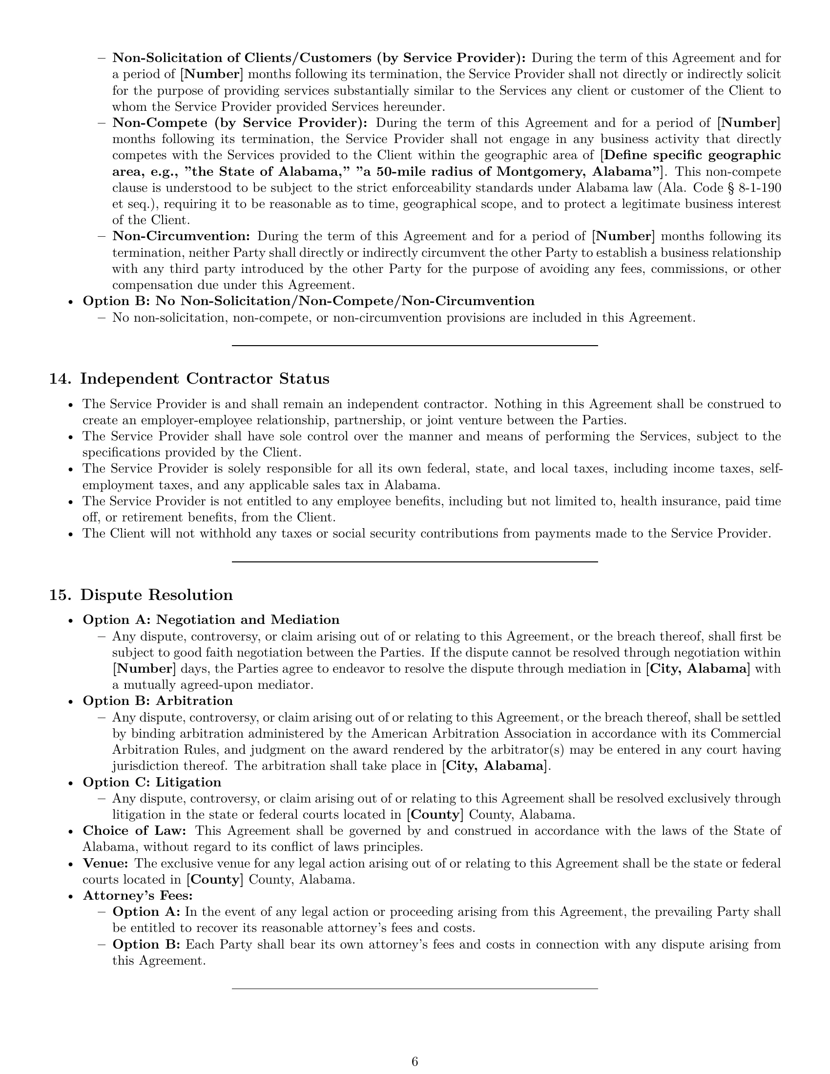 Preview page 6 of Pro Alabama service contract template