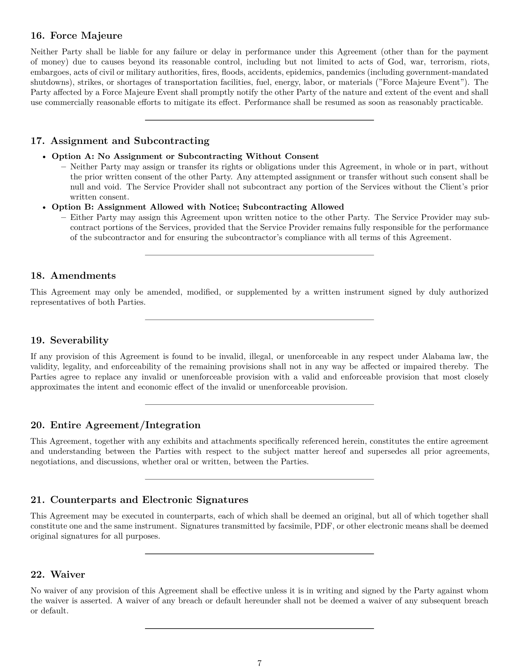 Preview page 7 of Pro Alabama service contract template