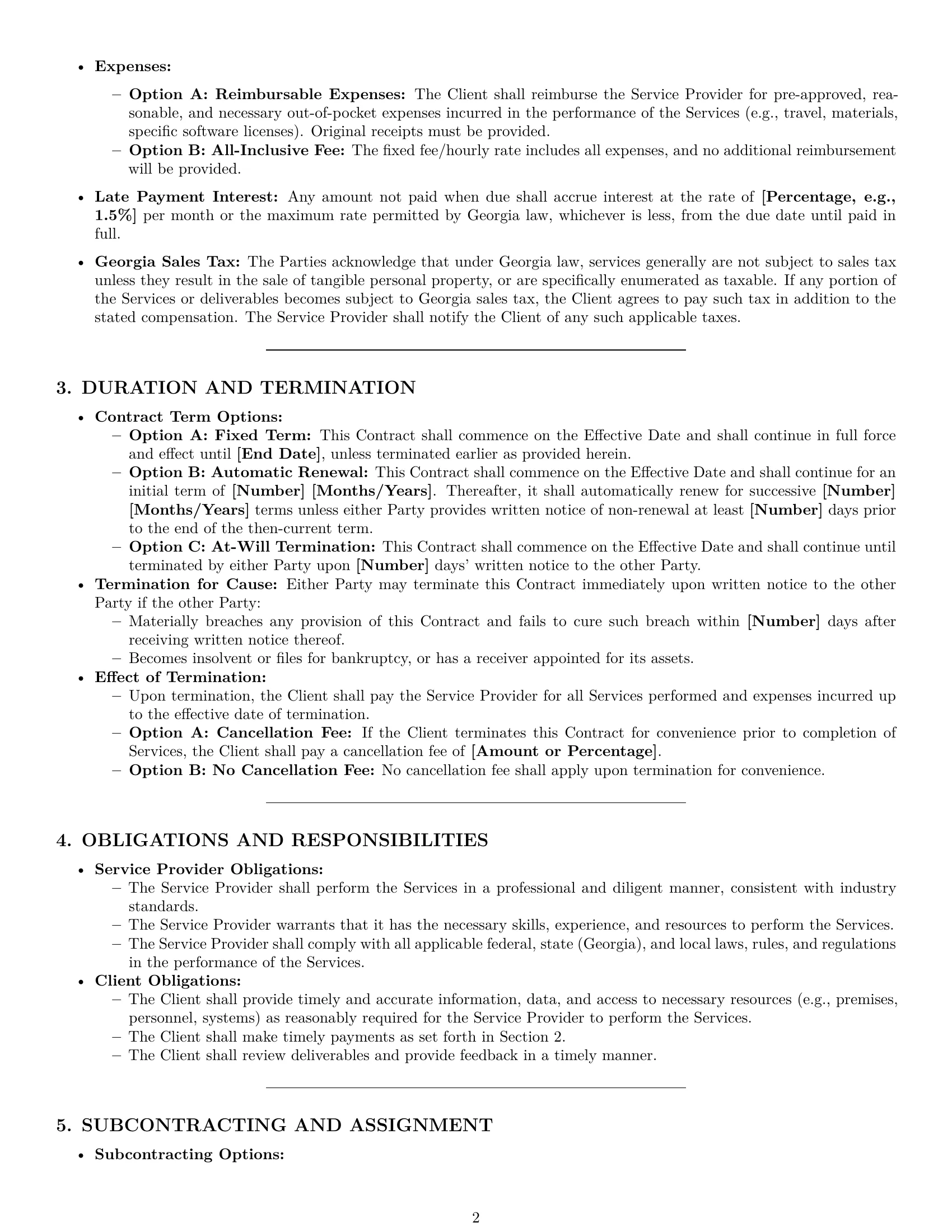 Preview page 2 of Pro Georgia service contract template