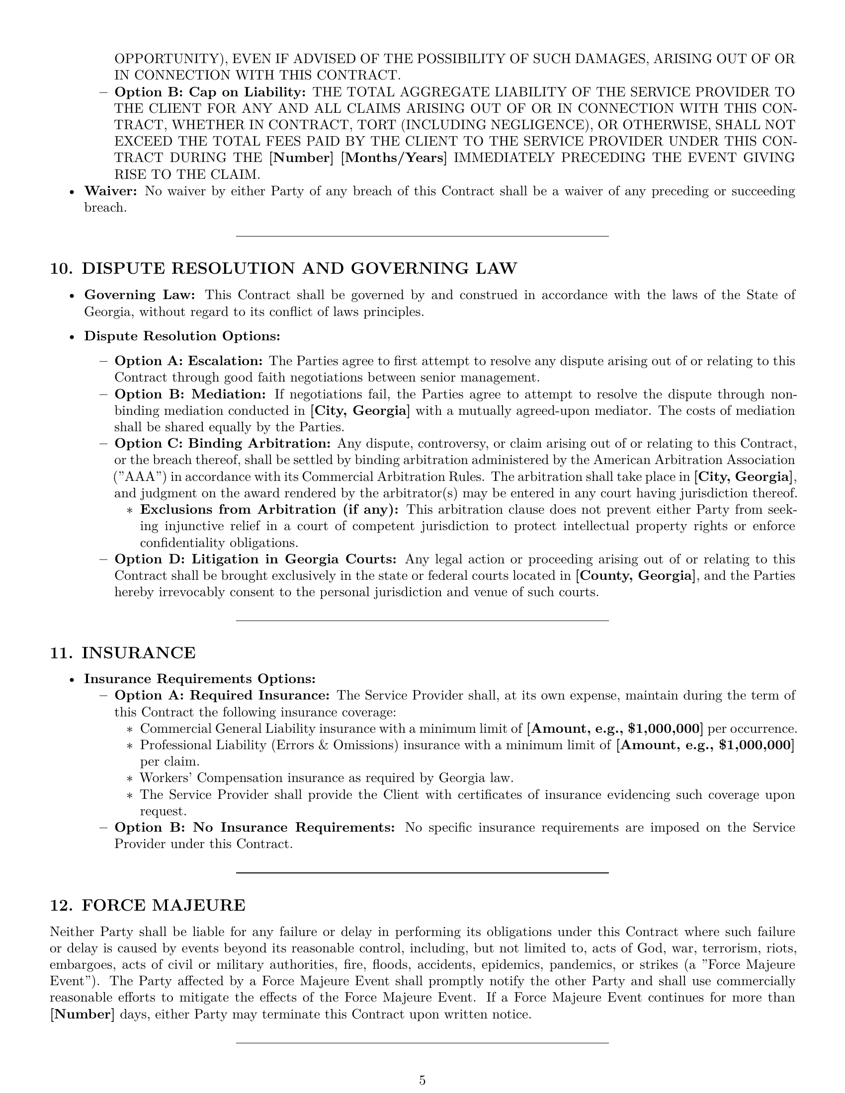 Preview page 5 of Pro Georgia service contract template