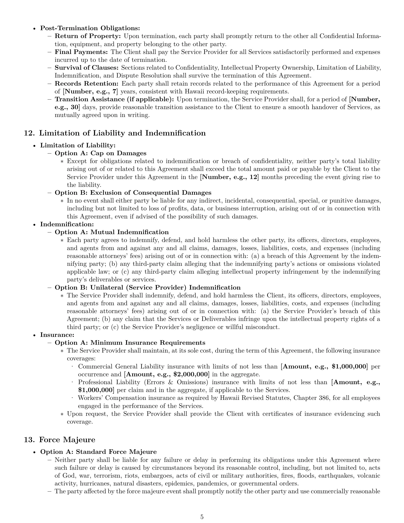Preview page 5 of Pro Hawaii service contract template