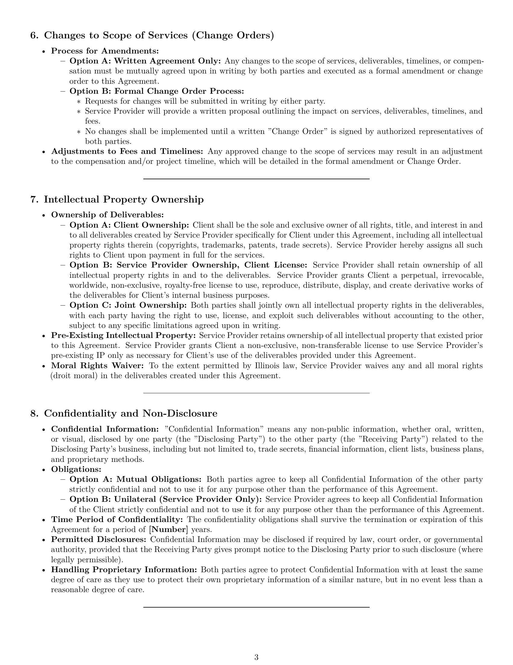 Preview page 3 of Pro Illinois service contract template