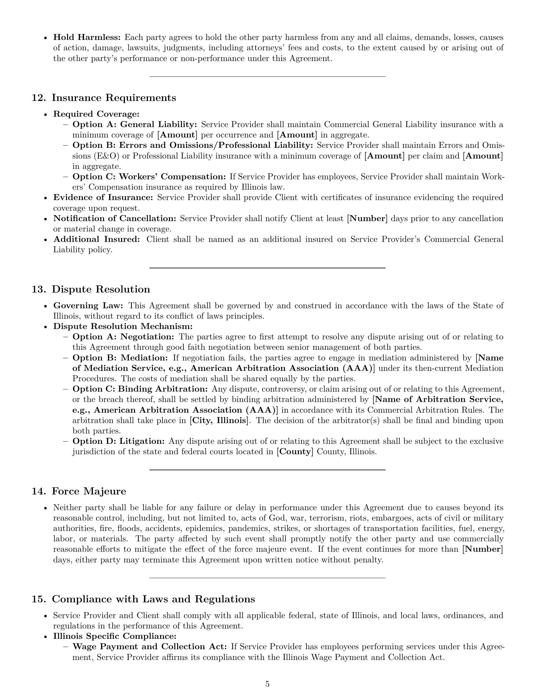 Preview page 5 of Pro Illinois service contract template
