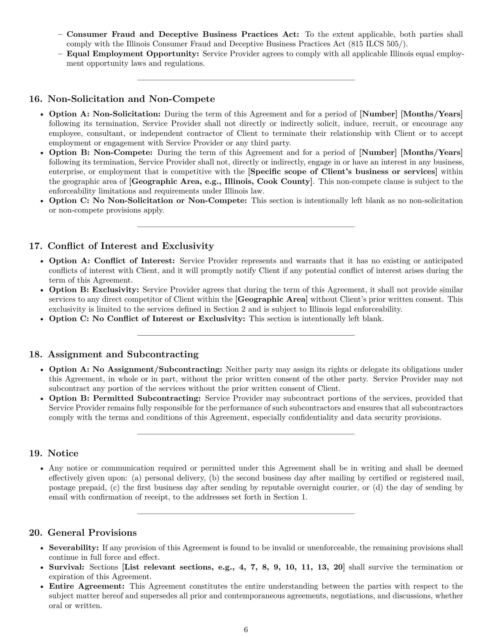 Preview page 6 of Pro Illinois service contract template