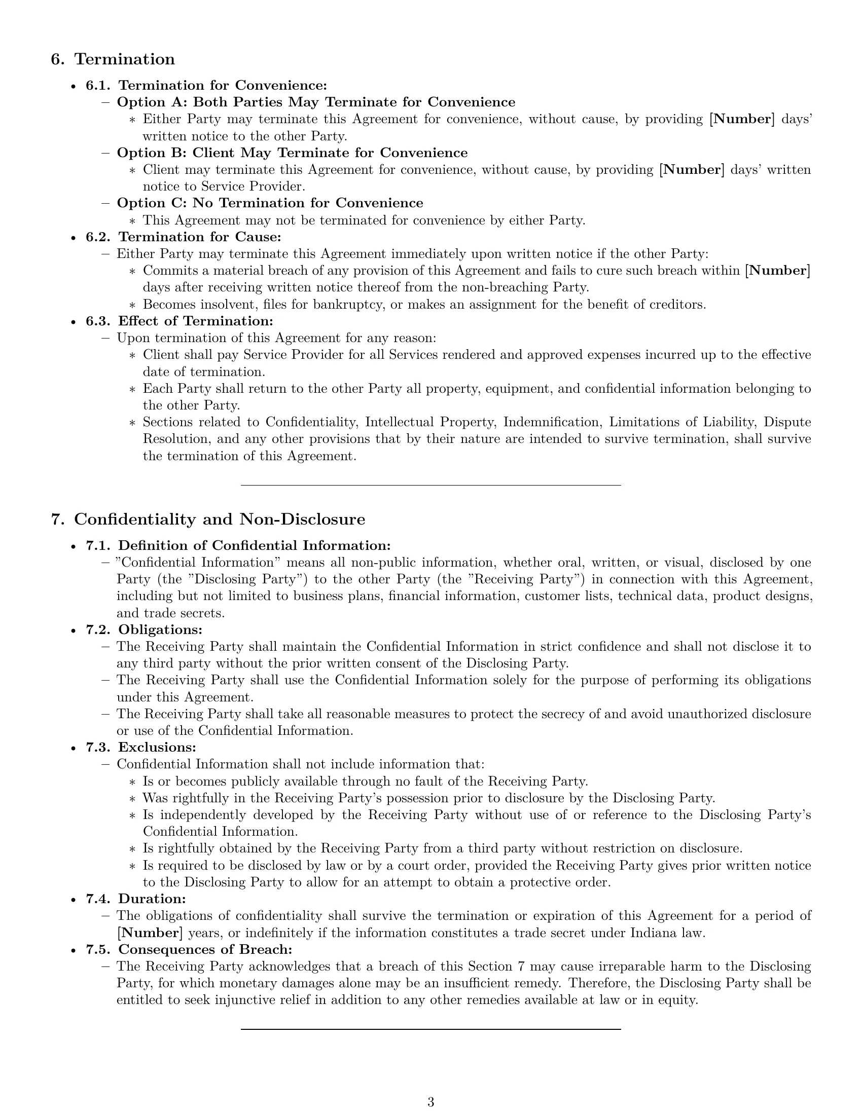Preview page 3 of Pro Indiana service contract template