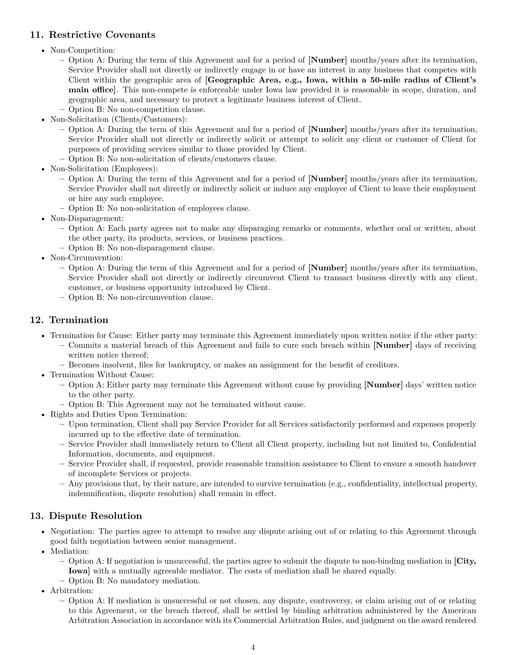 Preview page 4 of Pro Iowa service contract template