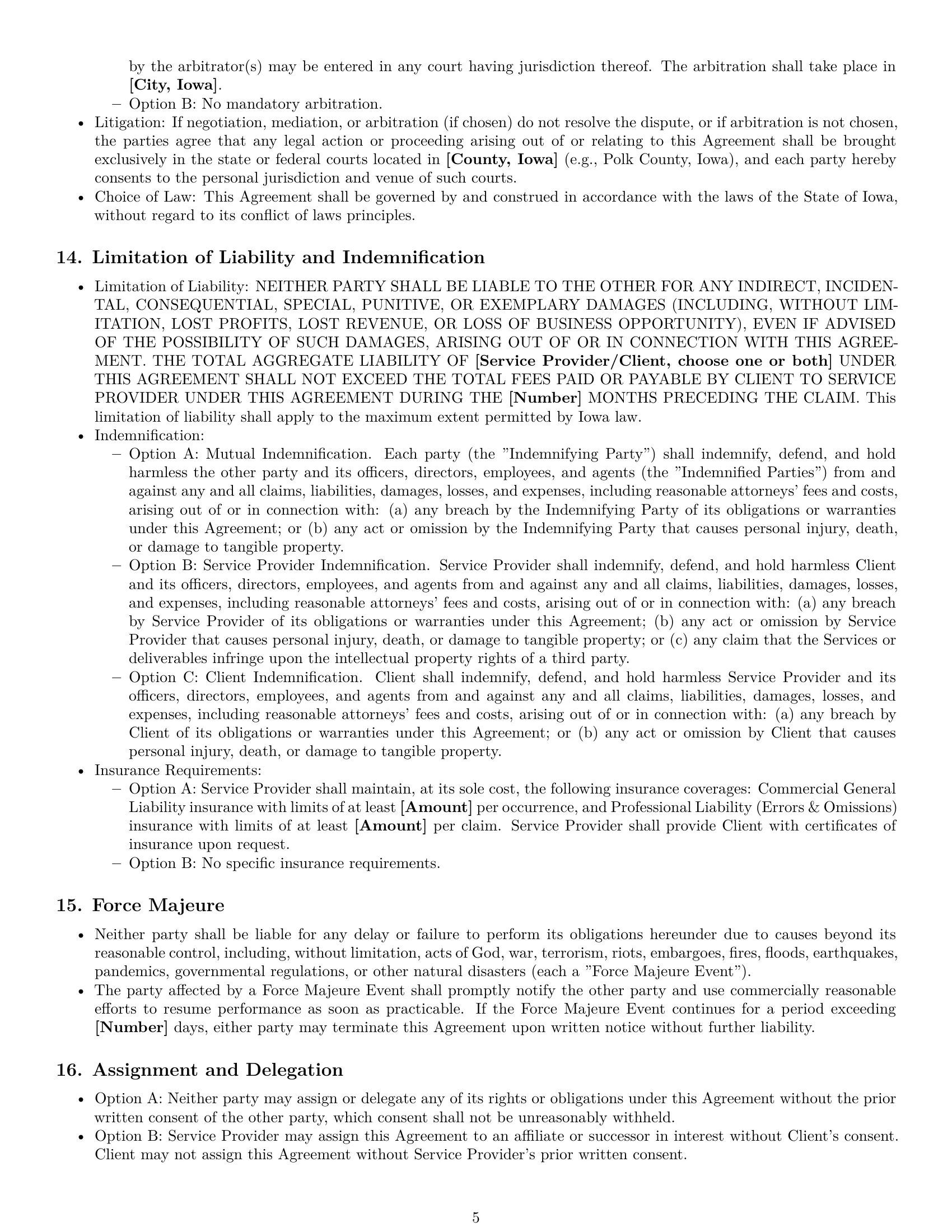Preview page 5 of Pro Iowa service contract template