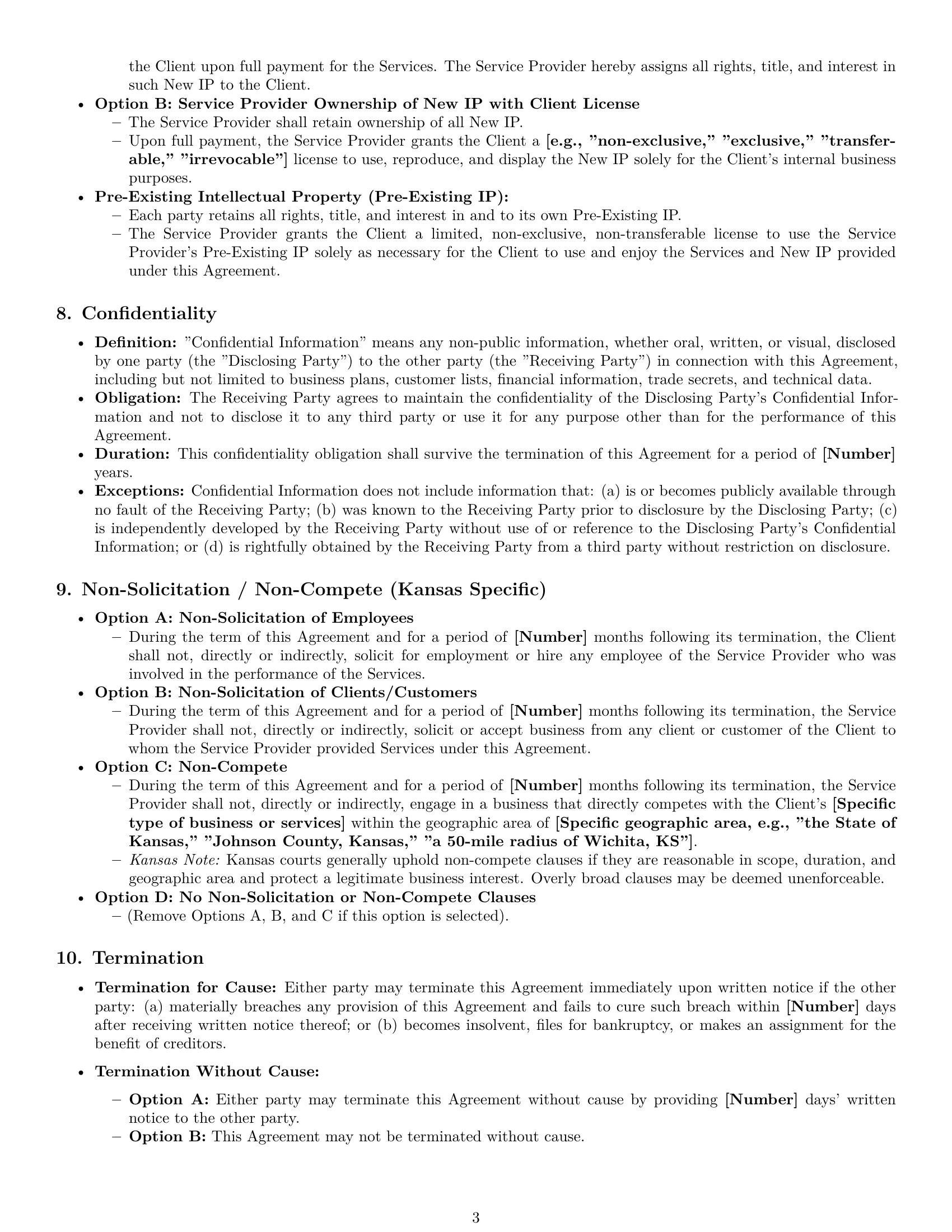 Preview page 3 of Pro Kansas service contract template