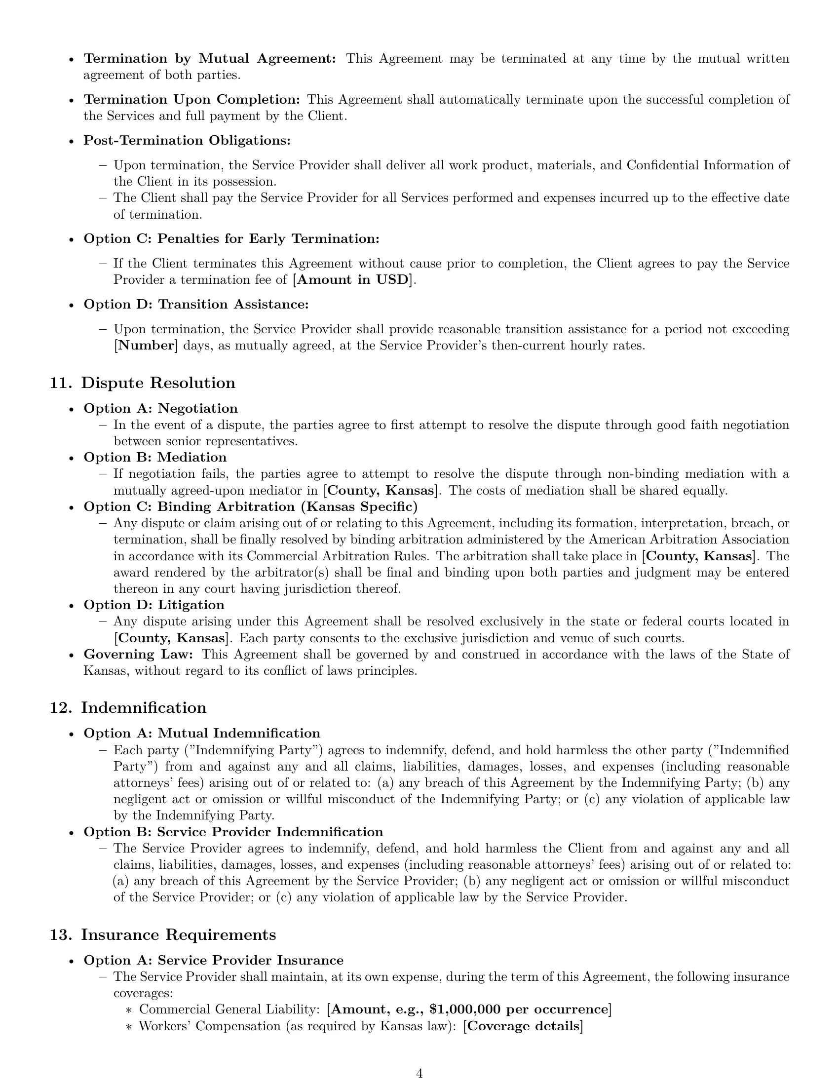 Preview page 4 of Pro Kansas service contract template