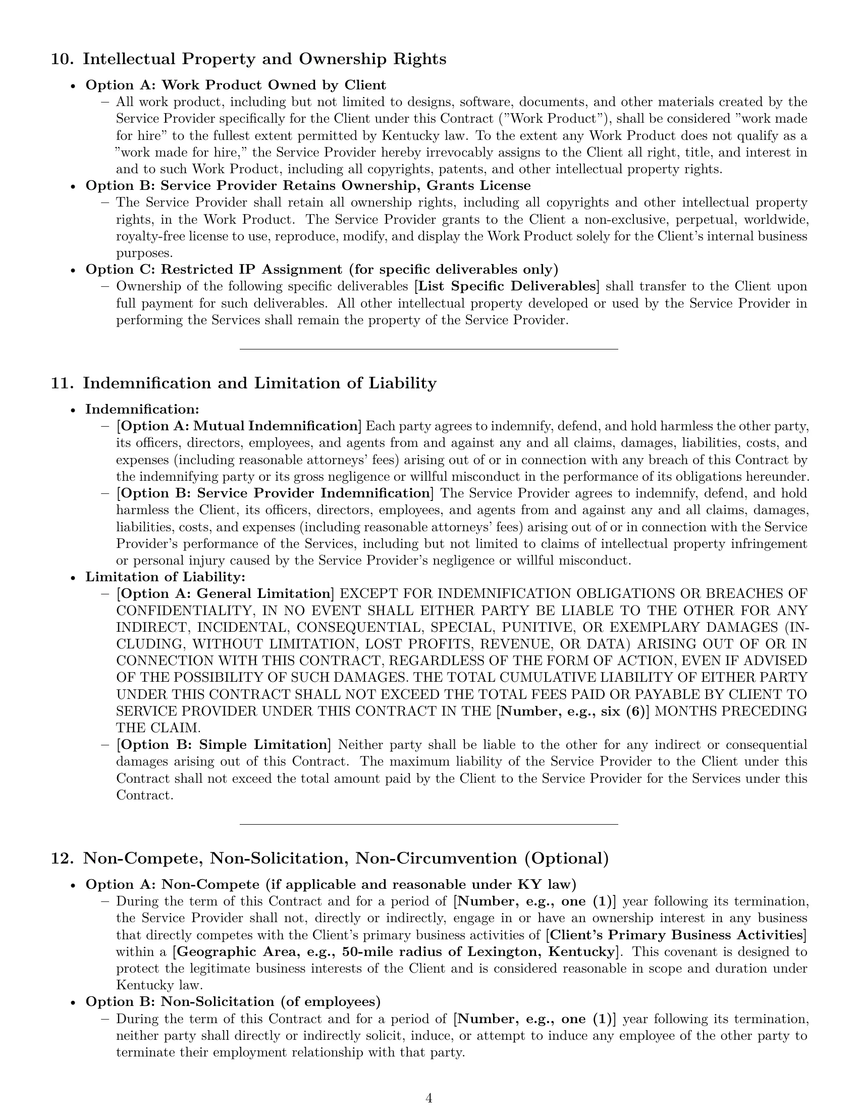 Preview page 4 of Pro Kentucky service contract template