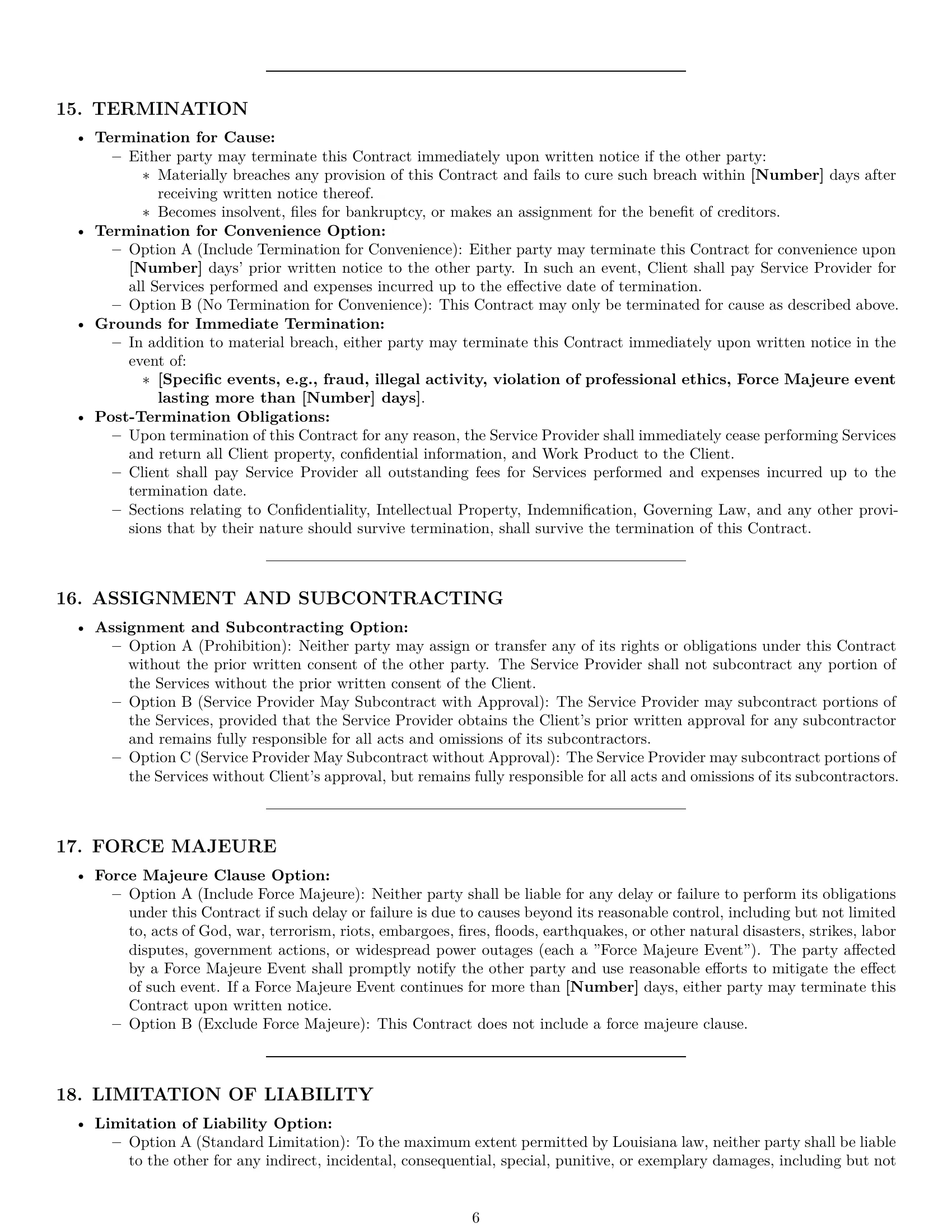 Preview page 6 of Pro Louisiana service contract template