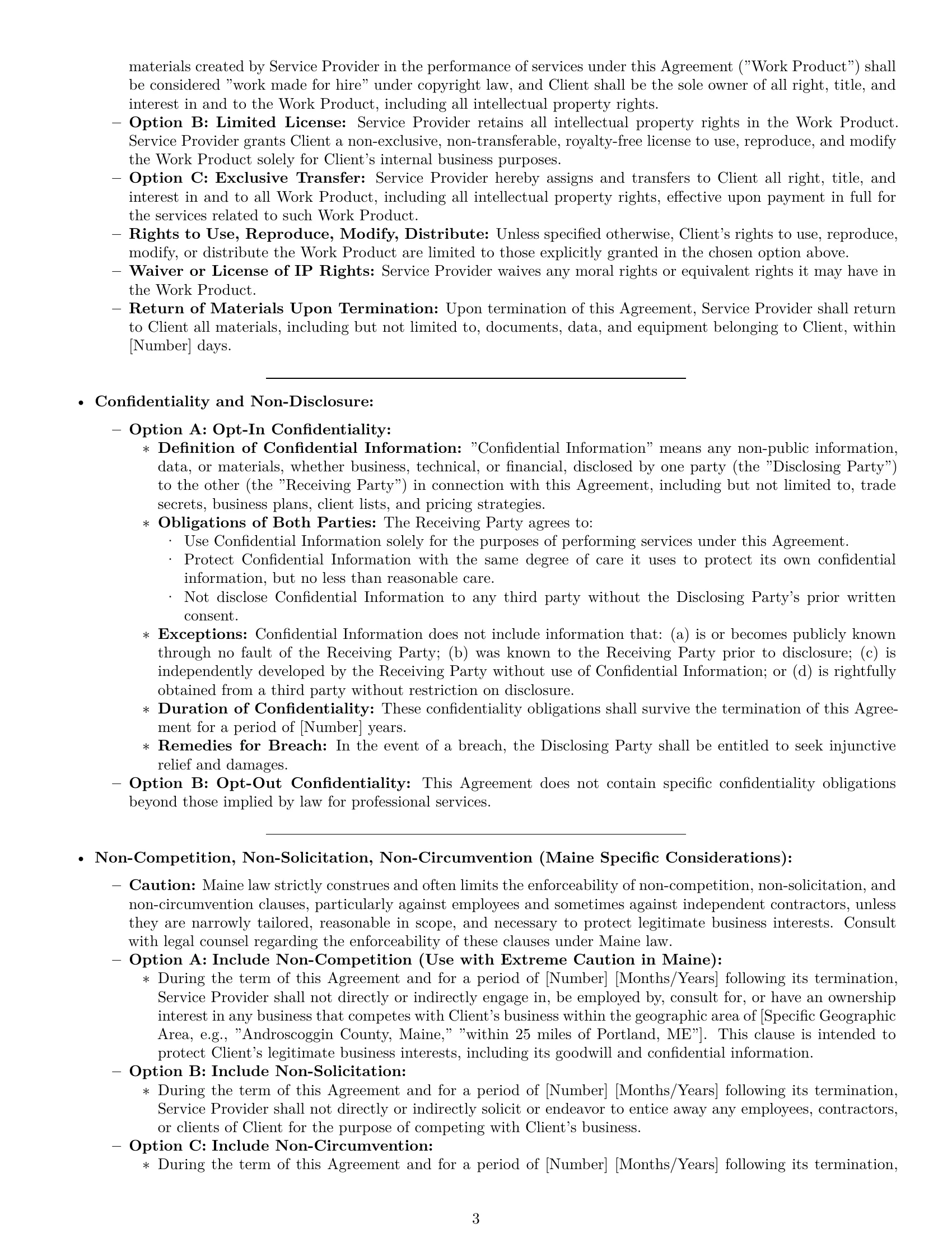 Preview page 3 of Pro Maine service contract template