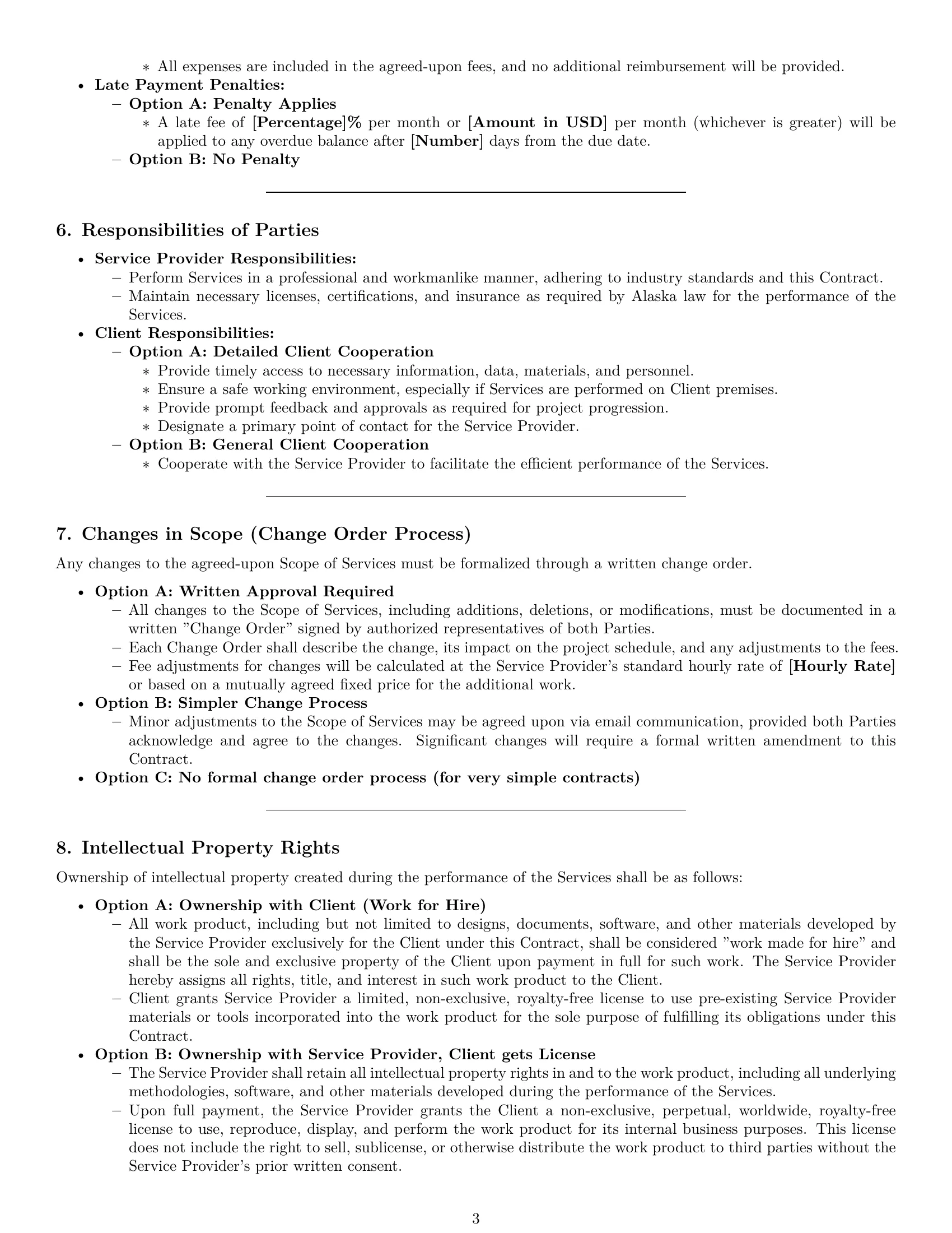 Preview page 3 of Pro Alaska service contract template