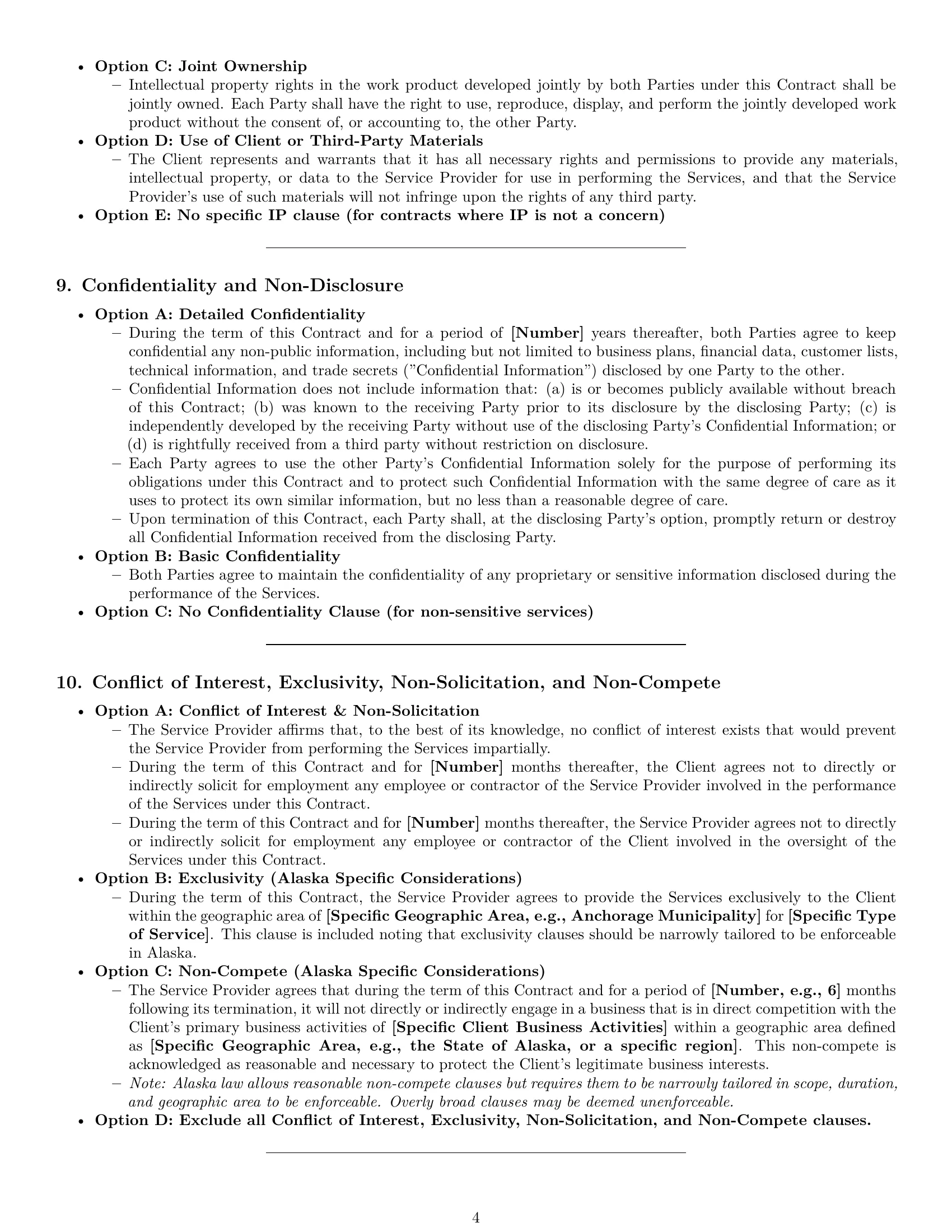 Preview page 4 of Pro Alaska service contract template