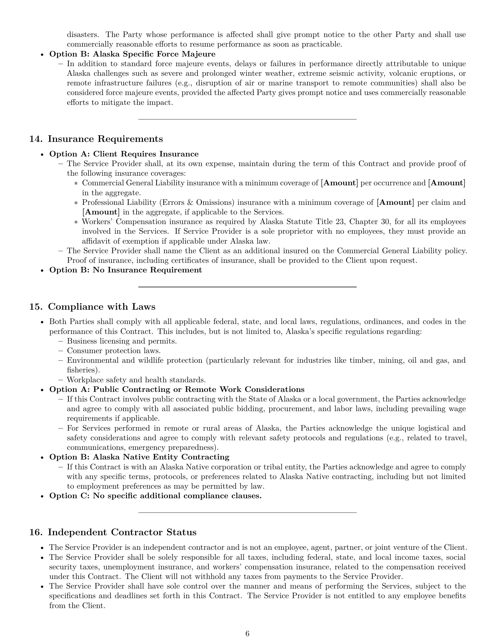 Preview page 6 of Pro Alaska service contract template