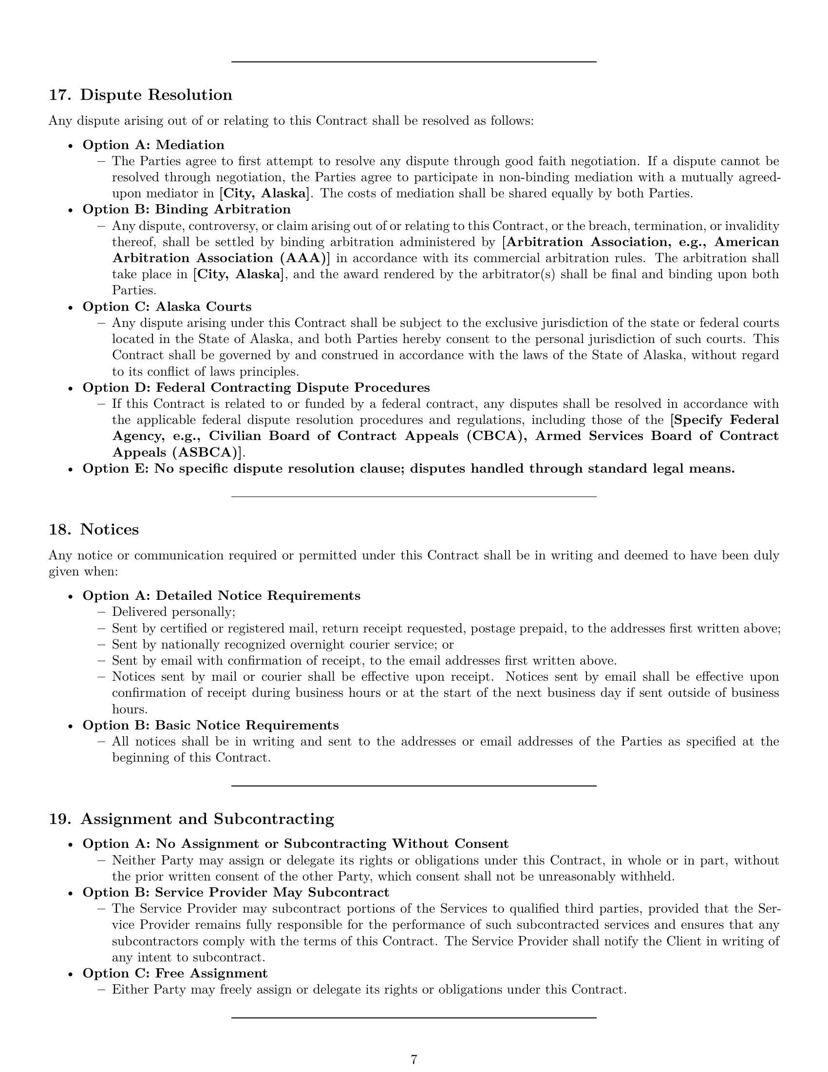Preview page 7 of Pro Alaska service contract template