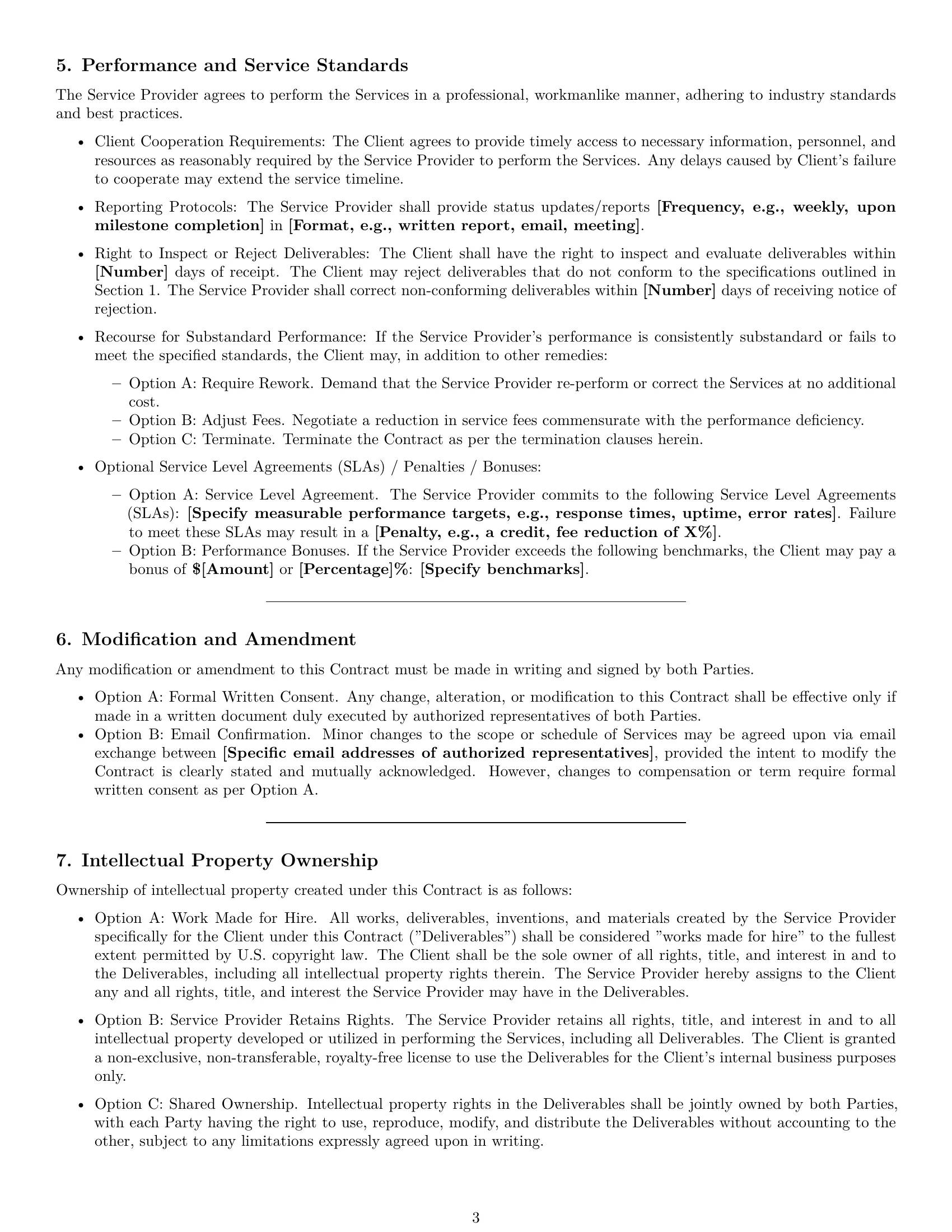 Preview page 3 of Pro Maryland service contract template