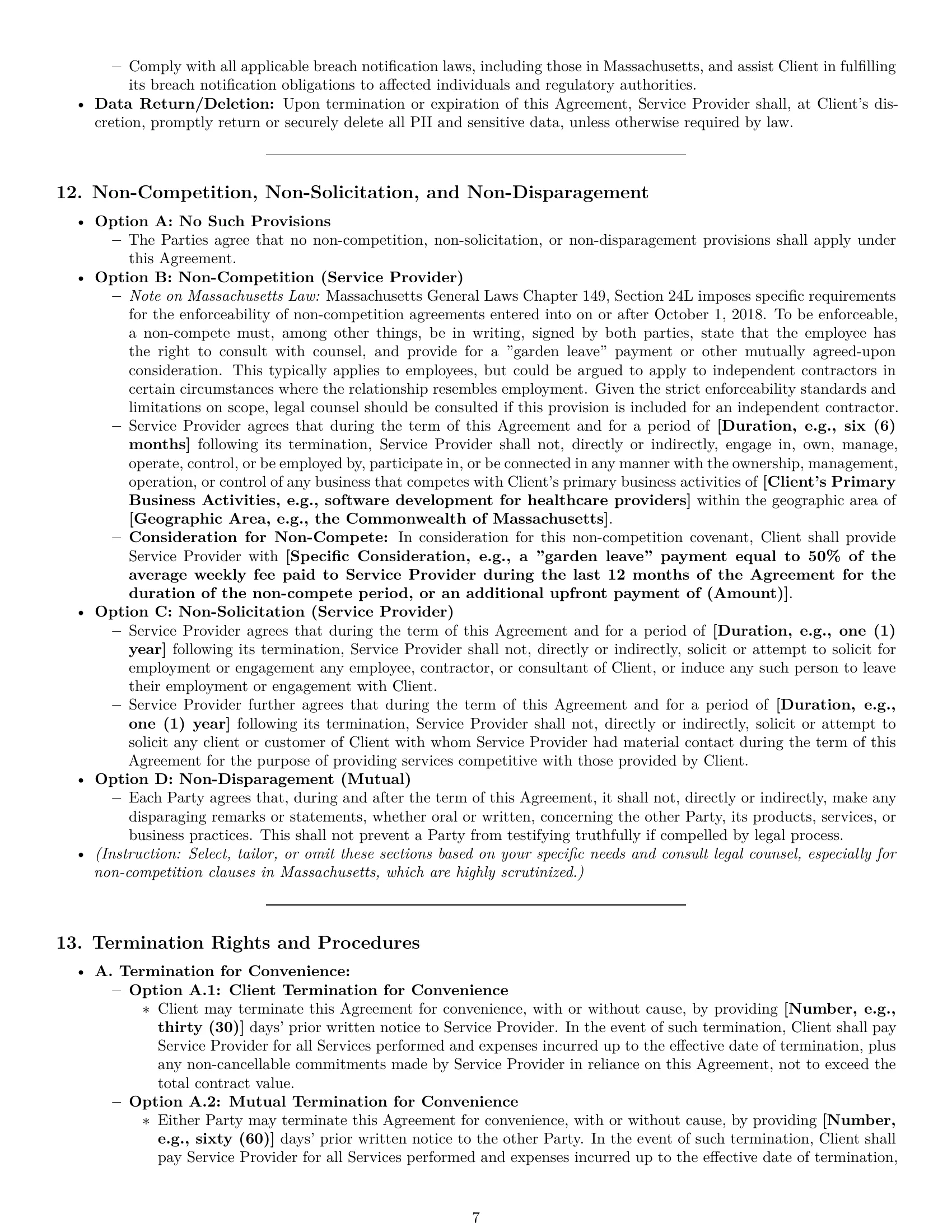 Preview page 7 of Pro Massachusetts service contract template
