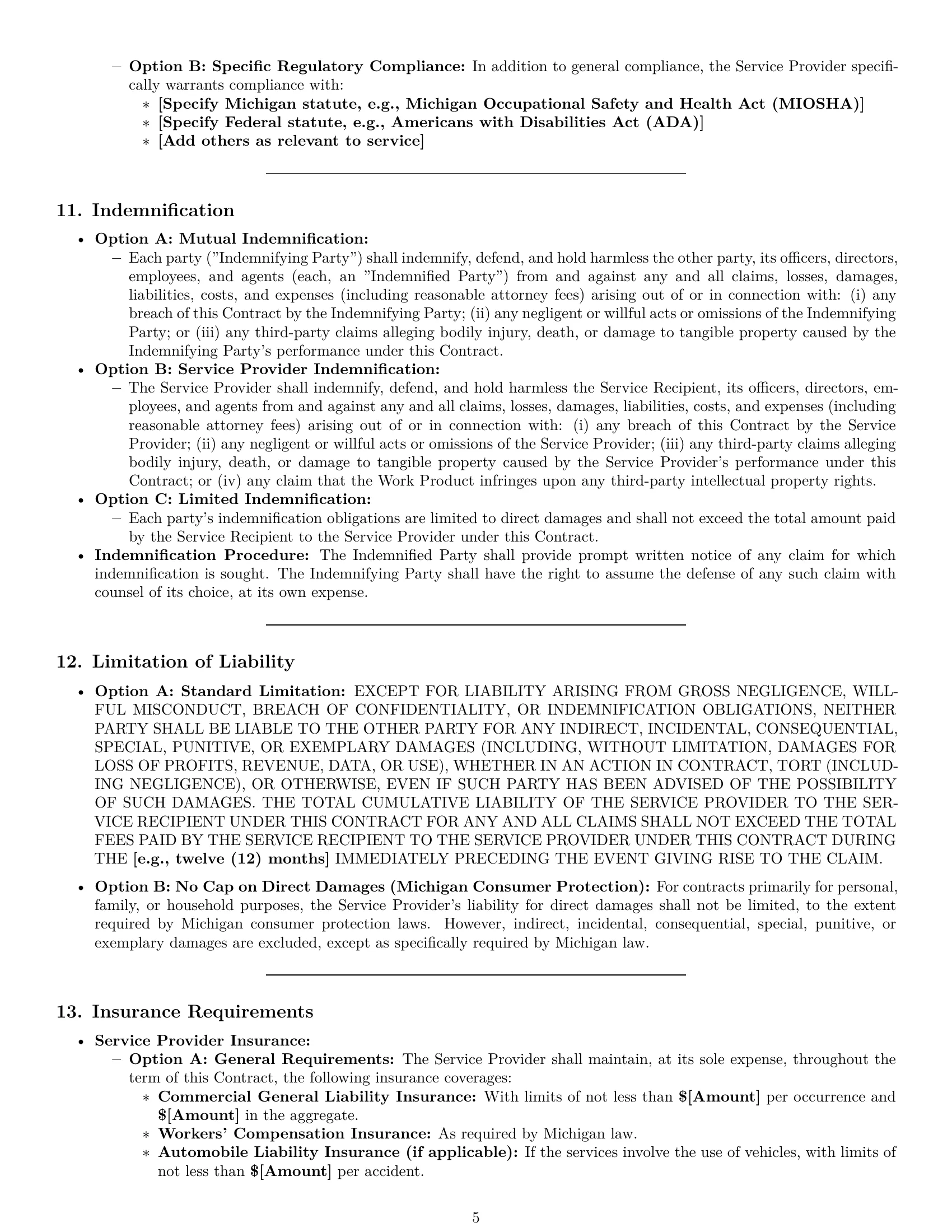 Preview page 5 of Pro Michigan service contract template