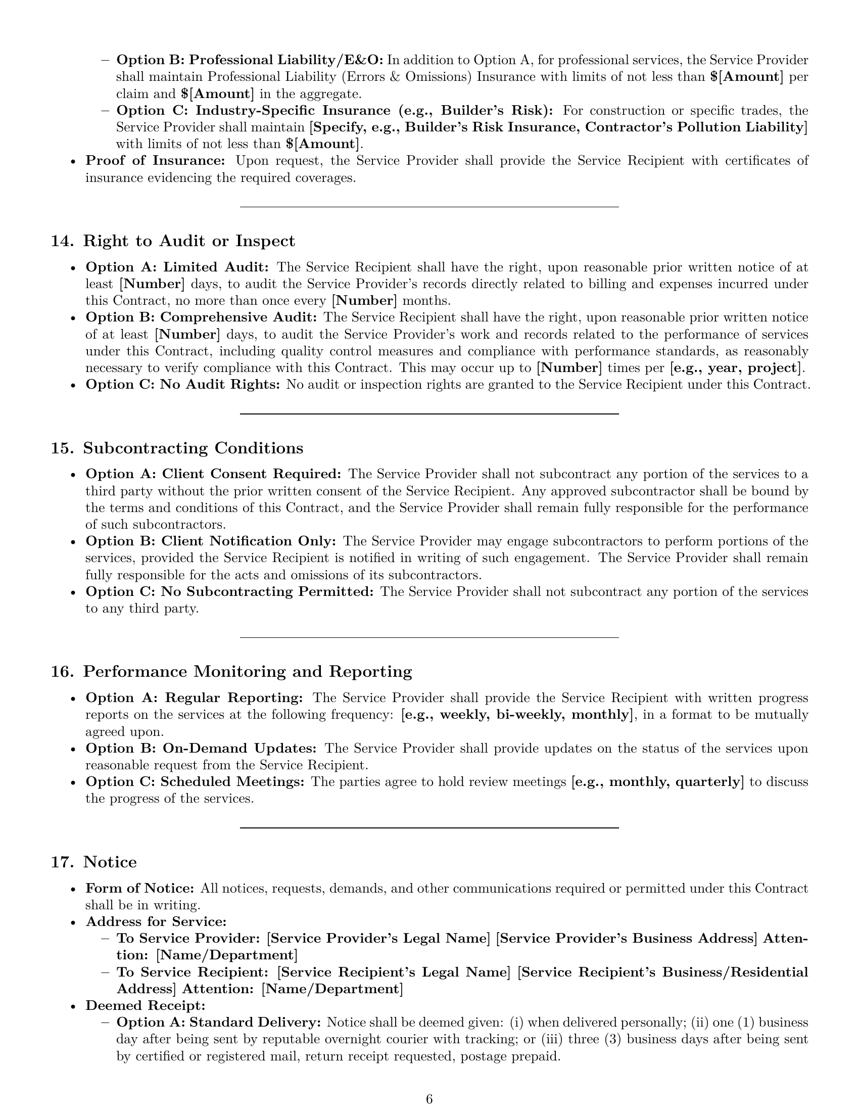 Preview page 6 of Pro Michigan service contract template