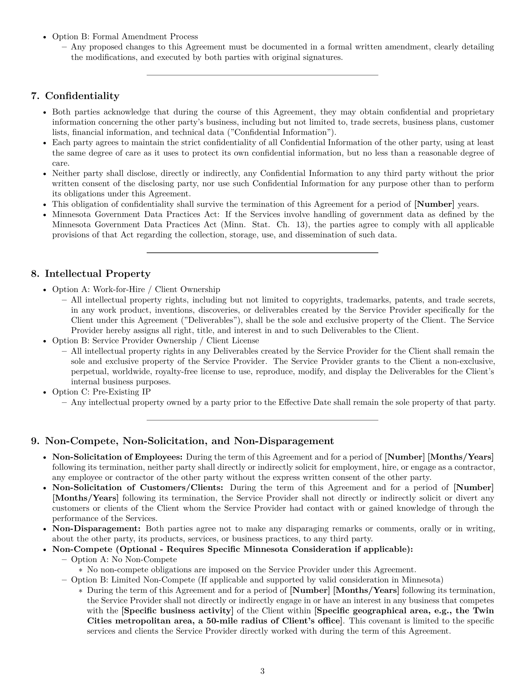 Preview page 3 of Pro Minnesota service contract template