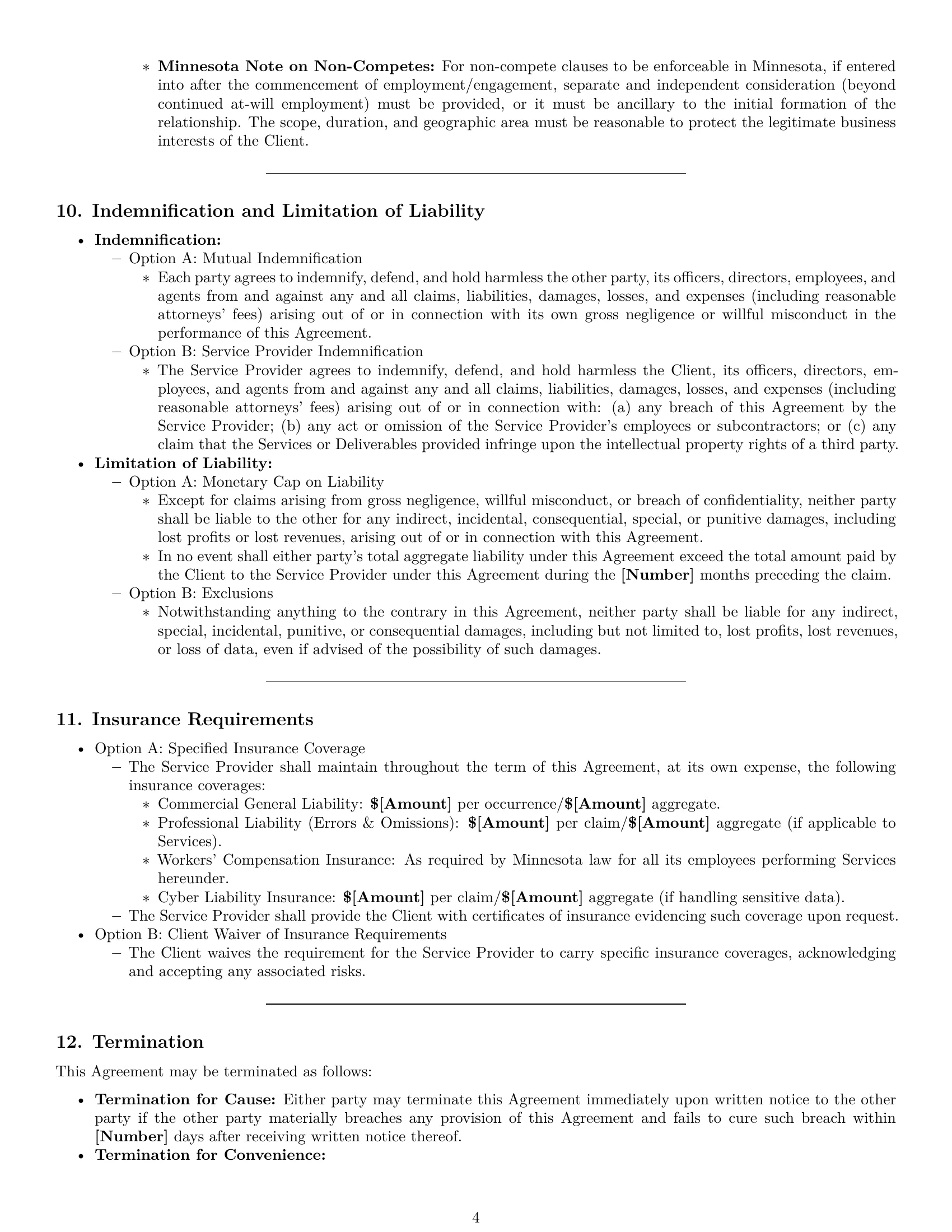 Preview page 4 of Pro Minnesota service contract template