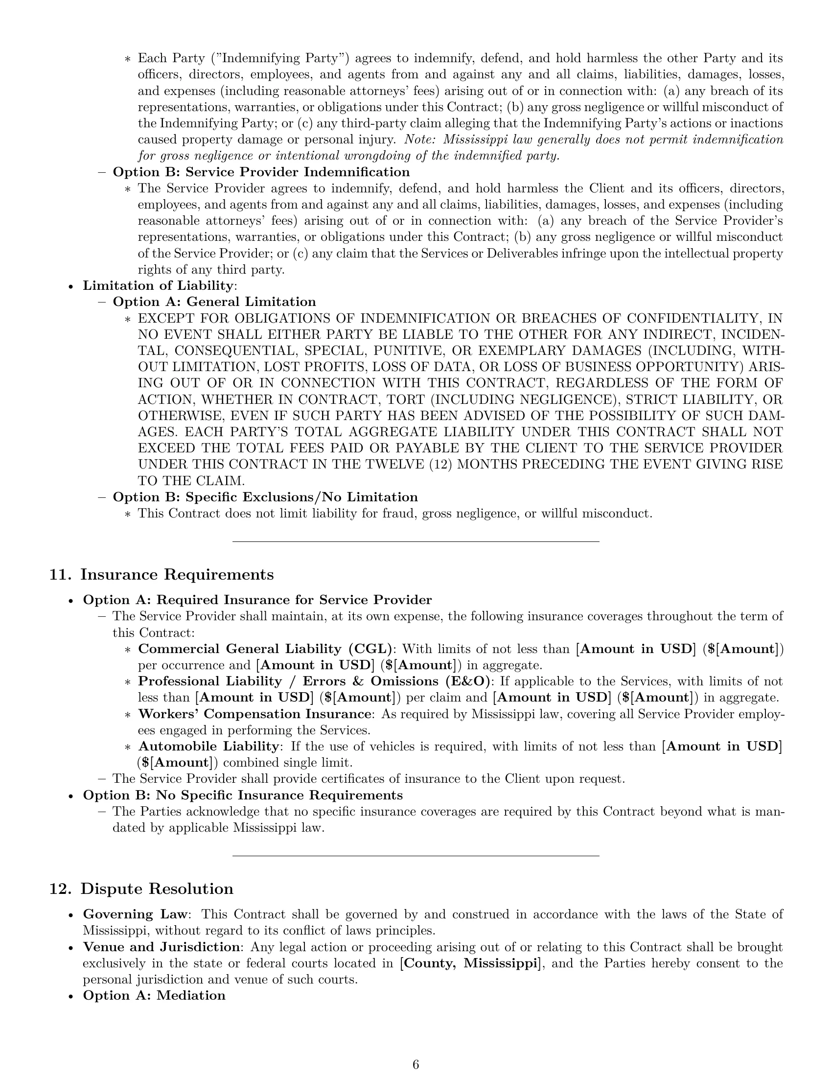 Preview page 6 of Pro Mississippi service contract template
