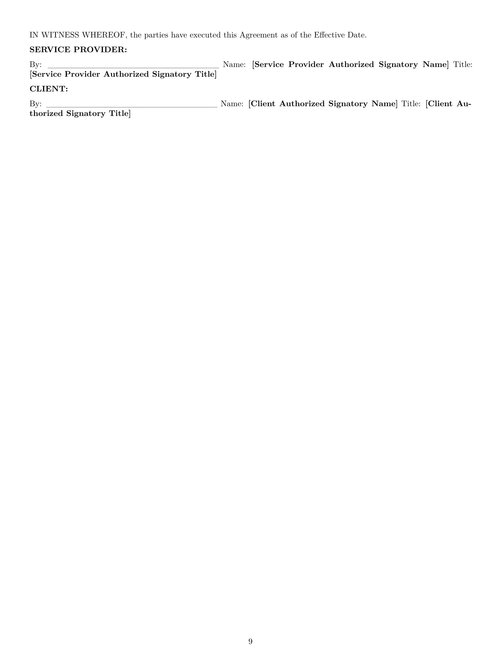 Preview page 9 of Pro Missouri service contract template